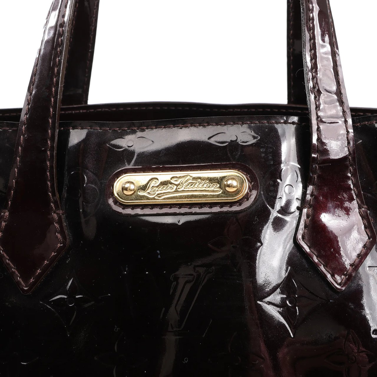 Louis Vuitton Louis Vuitton Wilshire PM Monogram Vernis Handbag in Burgundy M91644 Maroon