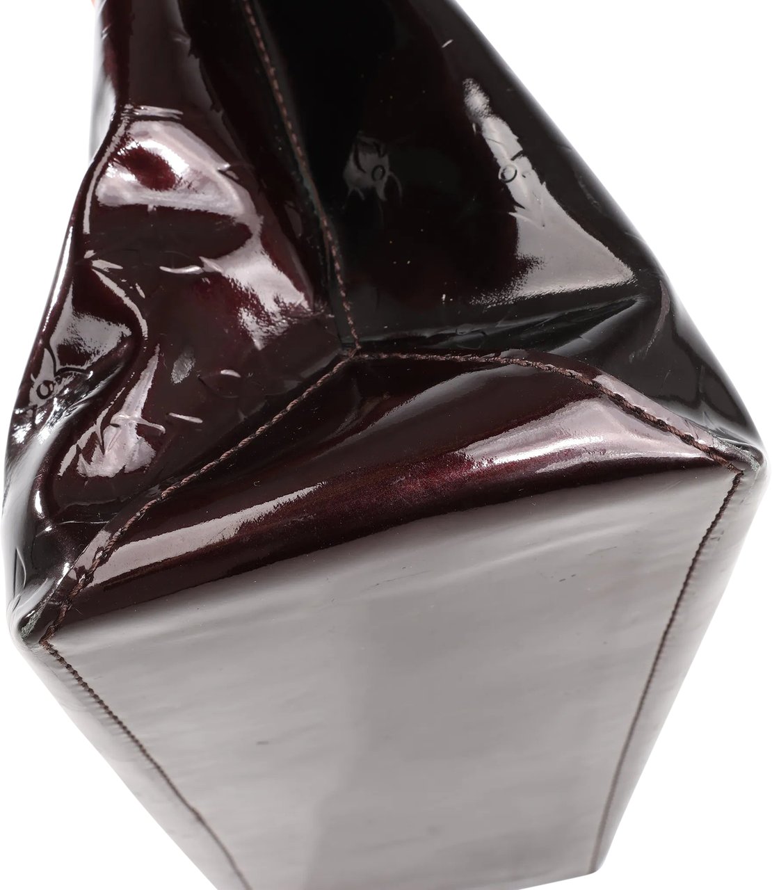 Louis Vuitton Louis Vuitton Wilshire PM Monogram Vernis Handbag in Burgundy M91644 Maroon