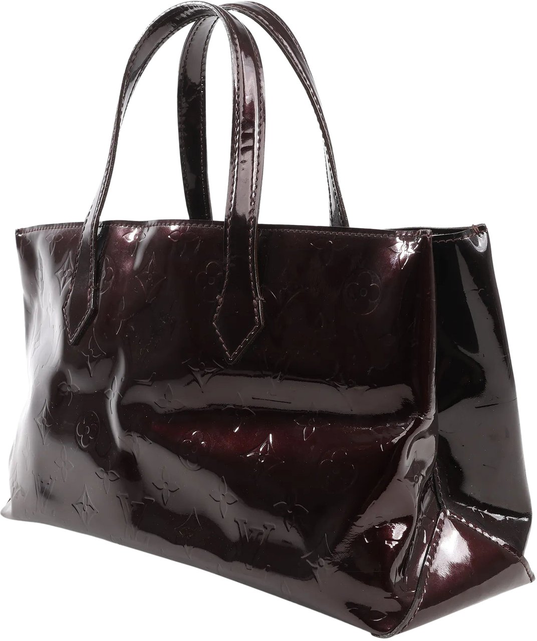 Louis Vuitton Louis Vuitton Wilshire PM Monogram Vernis Handbag in Burgundy M91644 Maroon