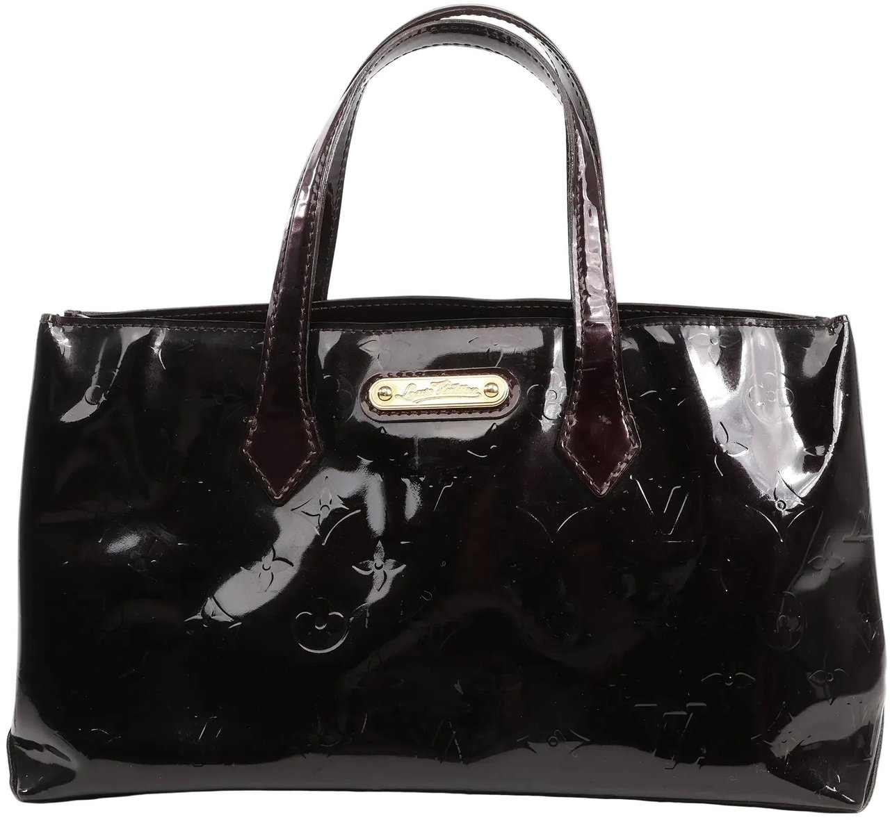 Louis Vuitton Louis Vuitton Wilshire PM Monogram Vernis Handbag in Burgundy M91644 Maroon