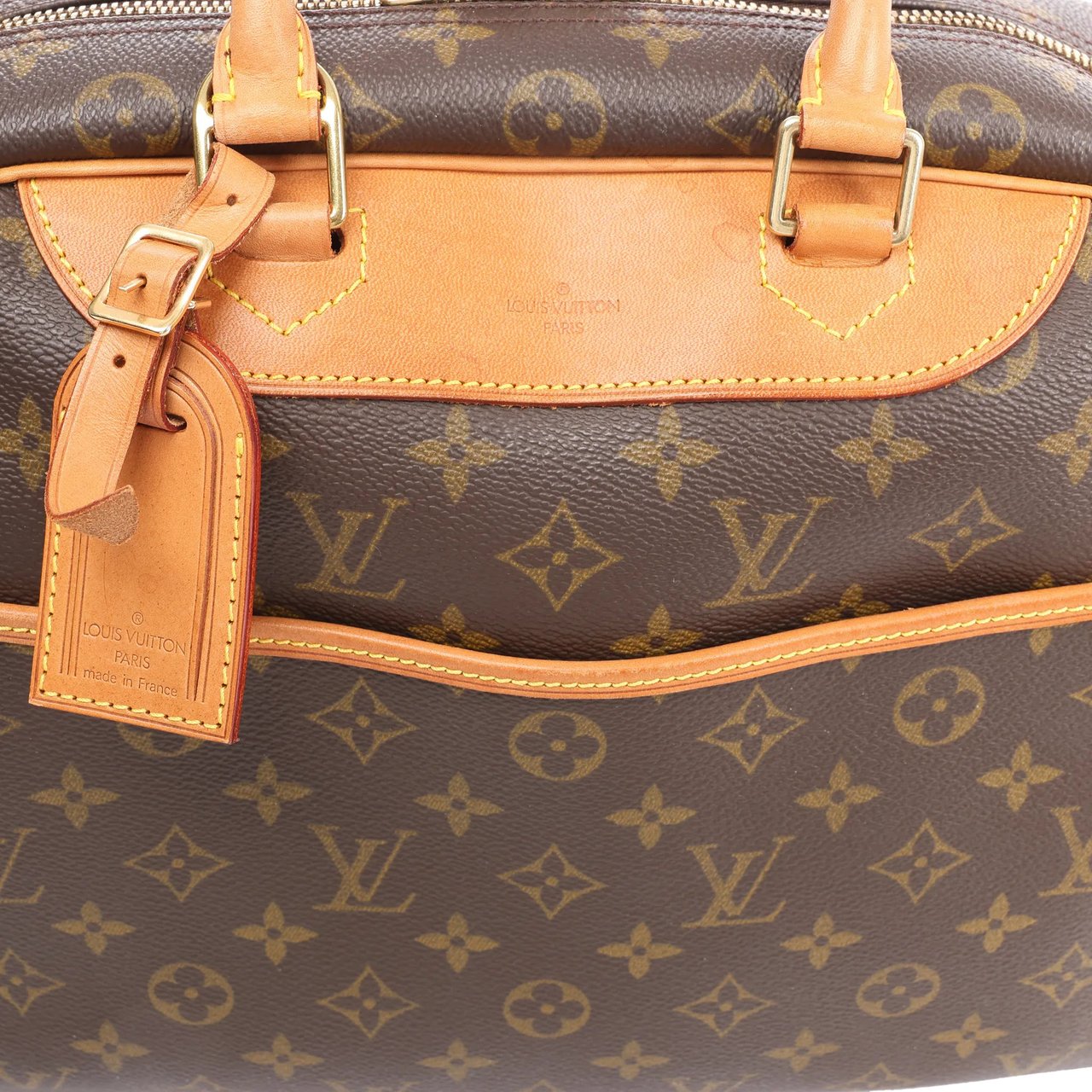 Louis Vuitton Louis Vuitton Deauville Monogram Canvas Handbag in Brown M47270 Bruin