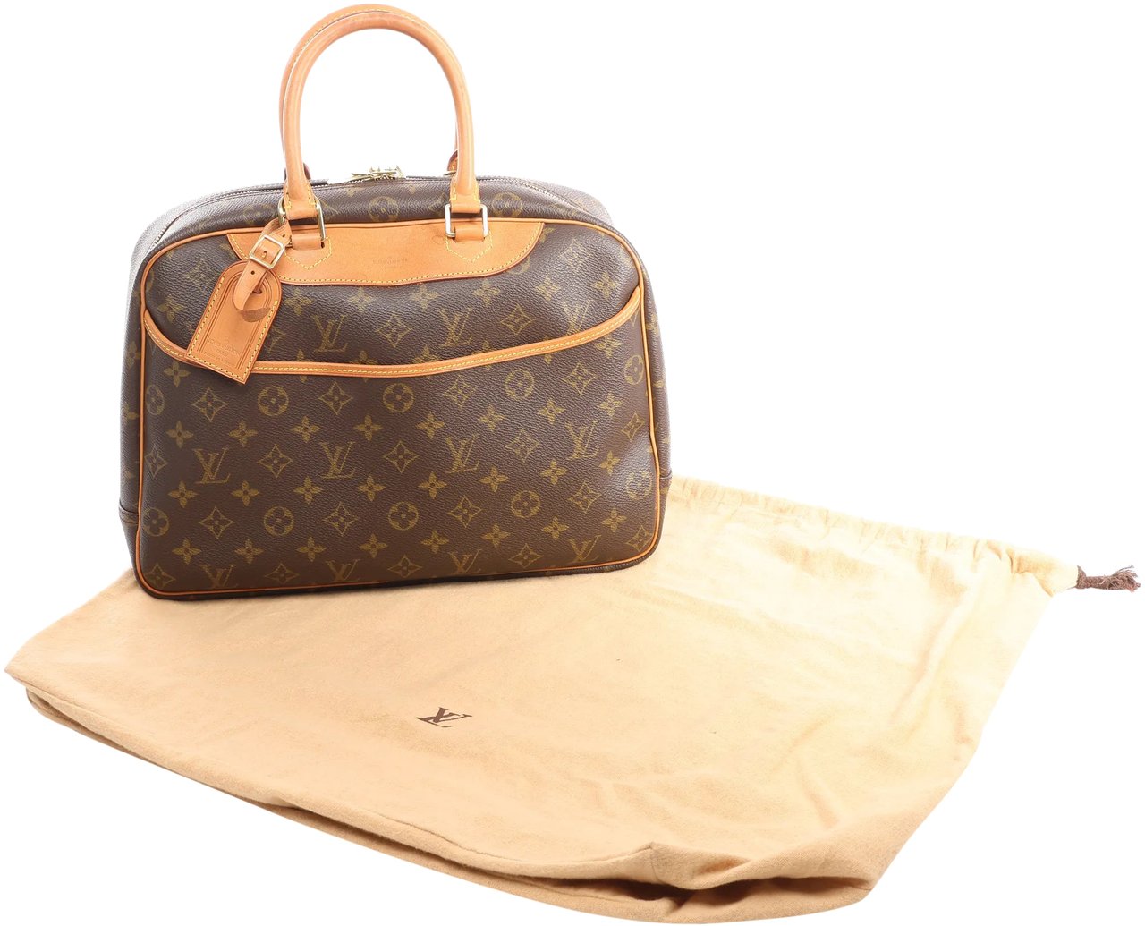 Louis Vuitton Louis Vuitton Deauville Monogram Canvas Handbag in Brown M47270 Bruin