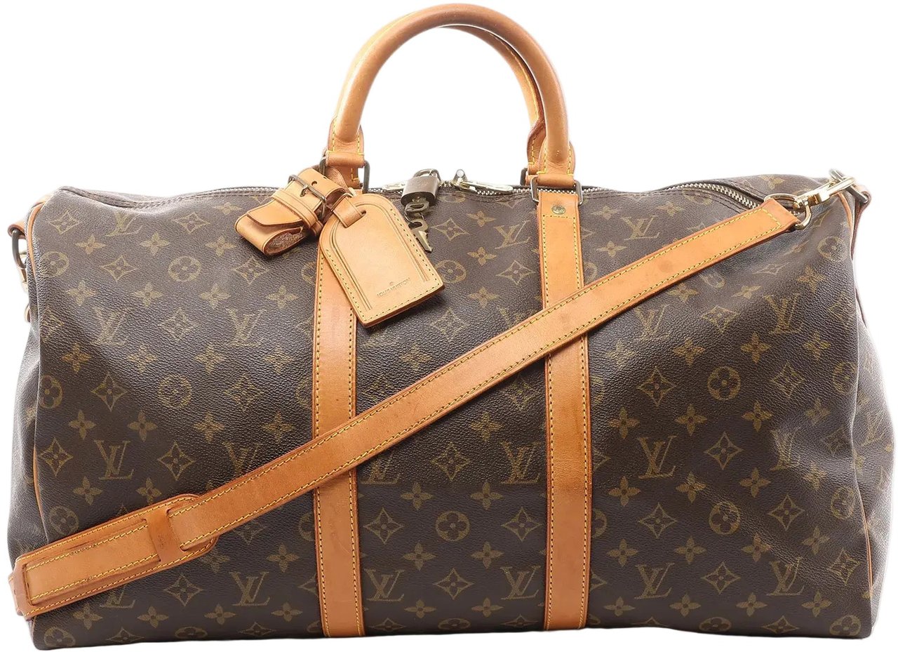 Louis Vuitton Louis Vuitton Keepall Bandoulière 50 Monogram Canvas Travel Bag in Brown M41416 Bruin