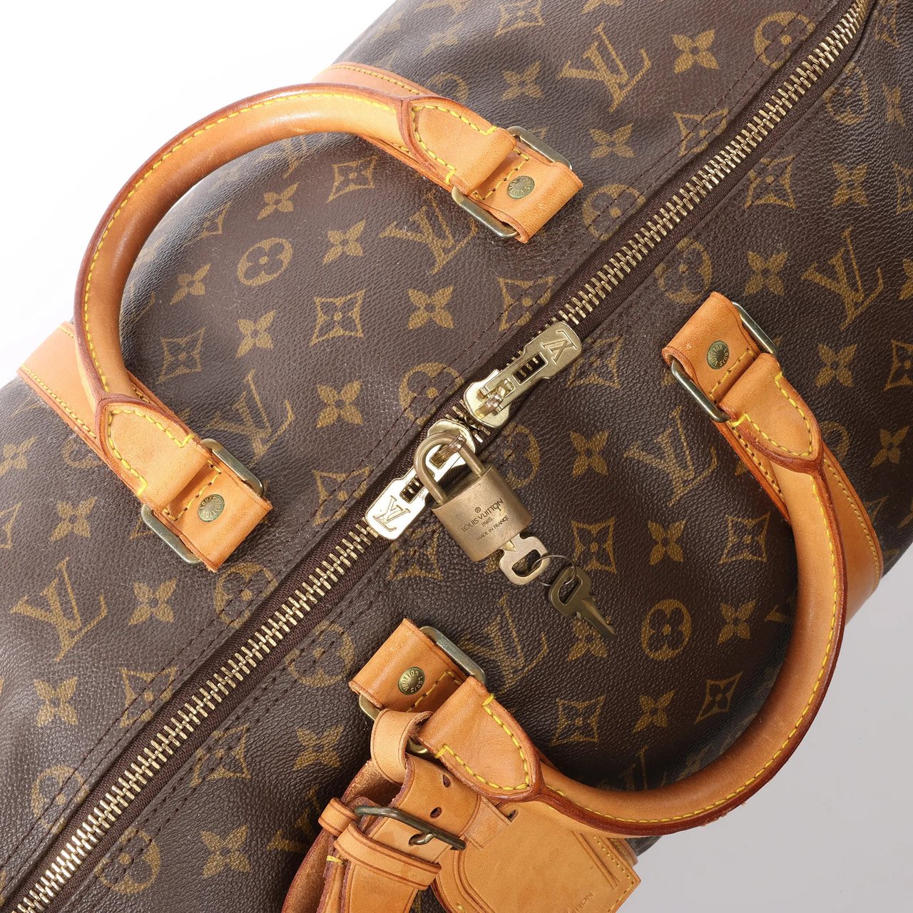 Louis Vuitton Louis Vuitton Keepall Bandoulière 50 Monogram Canvas Travel Bag in Brown M41416 Bruin