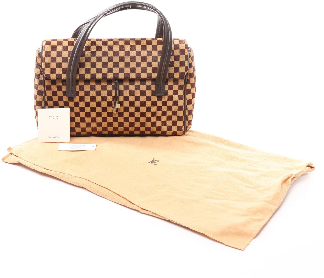 Louis Vuitton Louis Vuitton Lionne Damier Sauvage Pony-style Leather Handbag in Brown M92131 Bruin