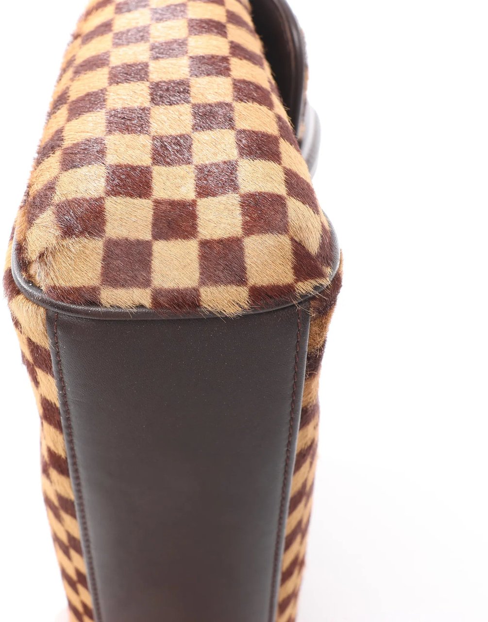 Louis Vuitton Louis Vuitton Lionne Damier Sauvage Pony-style Leather Handbag in Brown M92131 Bruin