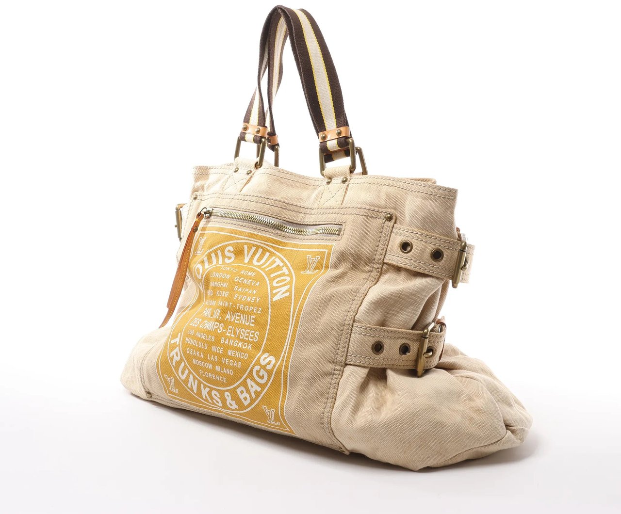 Louis Vuitton Louis Vuitton Toile Globe GM Limited Edition Cloth Handbag in Beige M95110 Beige