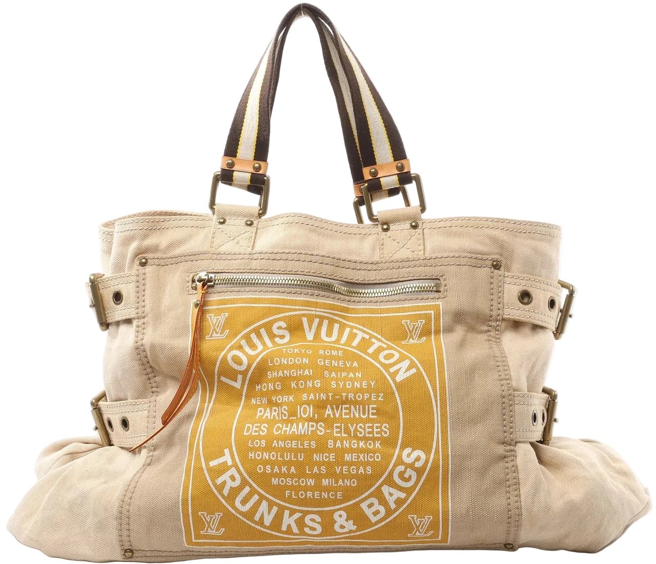 Louis Vuitton Louis Vuitton Toile Globe GM Limited Edition Cloth Handbag in Beige M95110 Beige