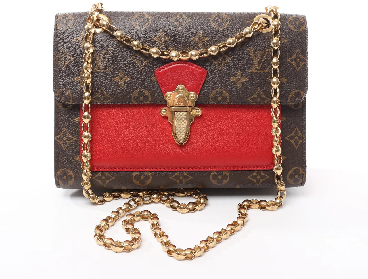 Louis Vuitton Louis Vuitton Victoire Monogram Canvas Crossbody Bag in Red M41731 Divers
