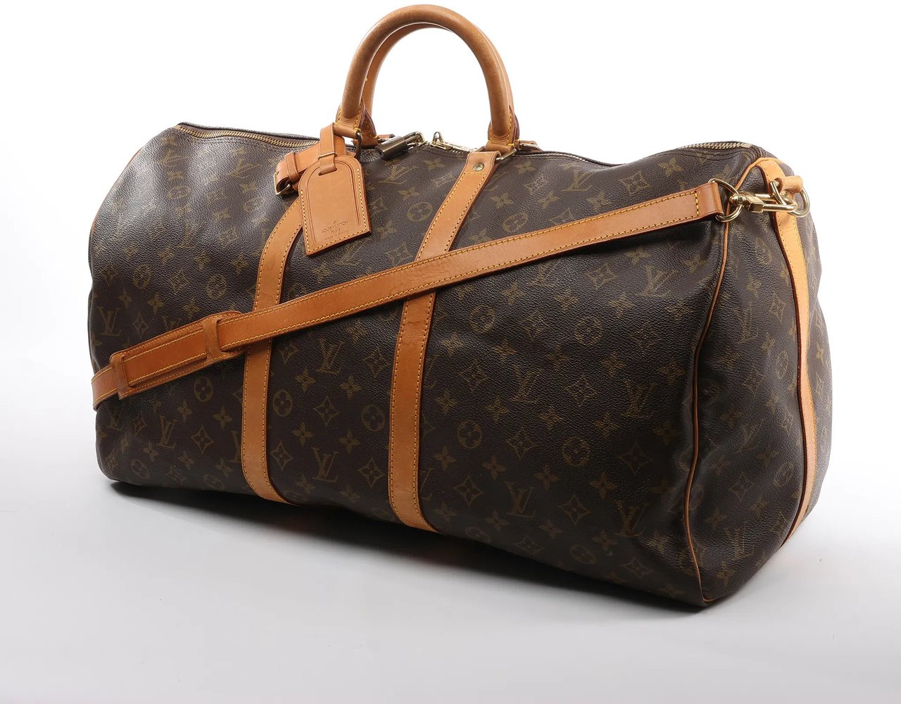 Louis Vuitton Louis Vuitton Keepall Bandoulière 55 Monogram Canvas Travel Bag in Brown M41414 Bruin