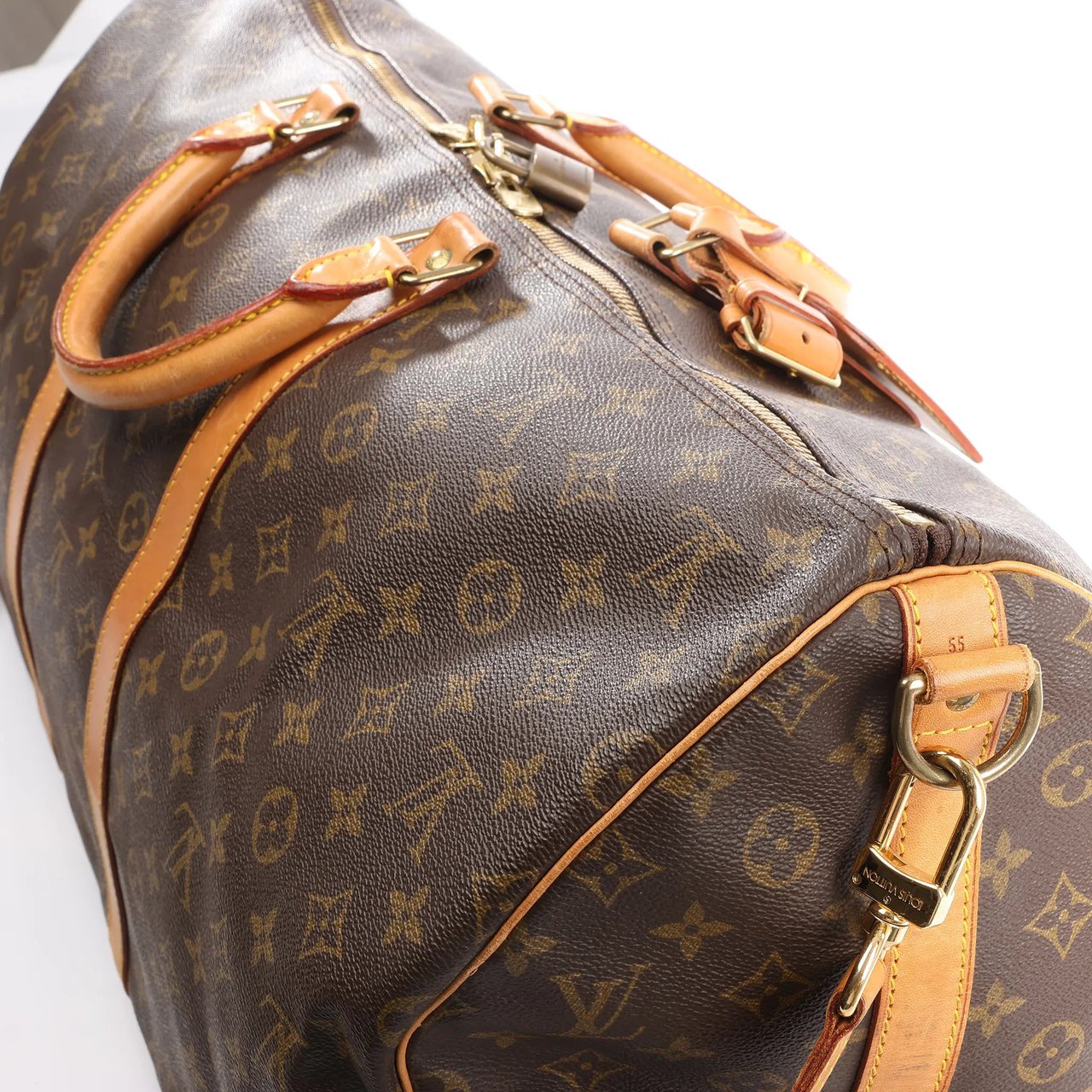 Louis Vuitton Louis Vuitton Keepall Bandoulière 55 Monogram Canvas Travel Bag in Brown M41414 Bruin
