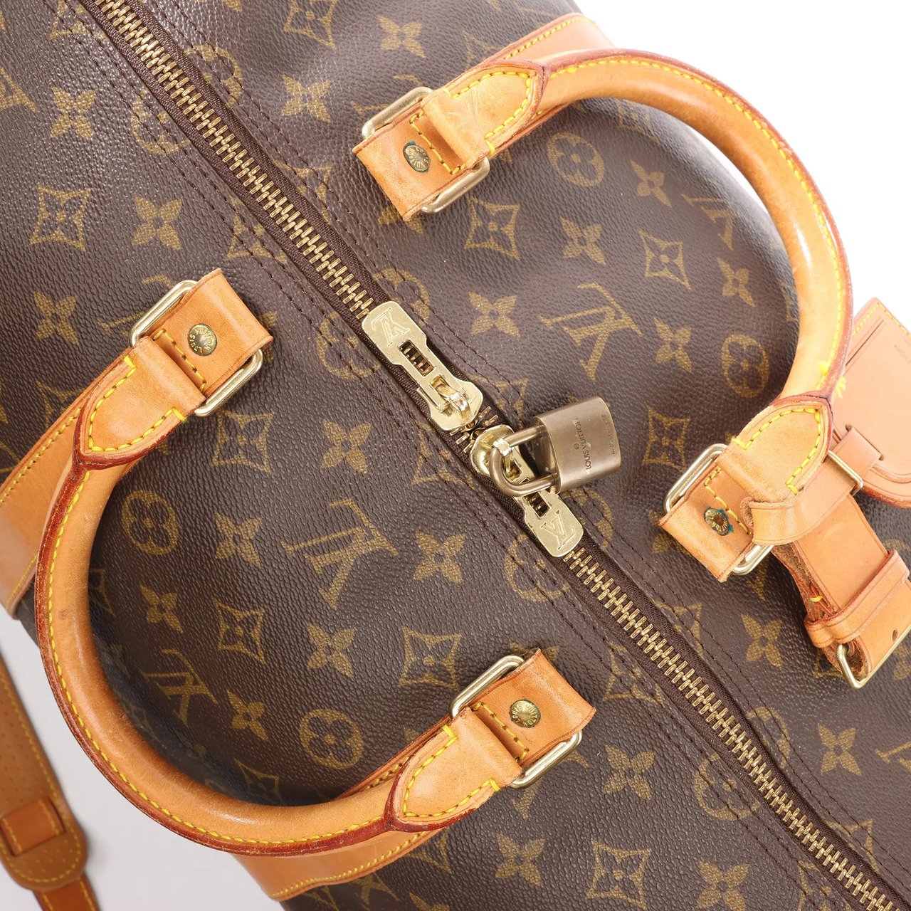 Louis Vuitton Louis Vuitton Keepall Bandoulière 55 Monogram Canvas Travel Bag in Brown M41414 Bruin