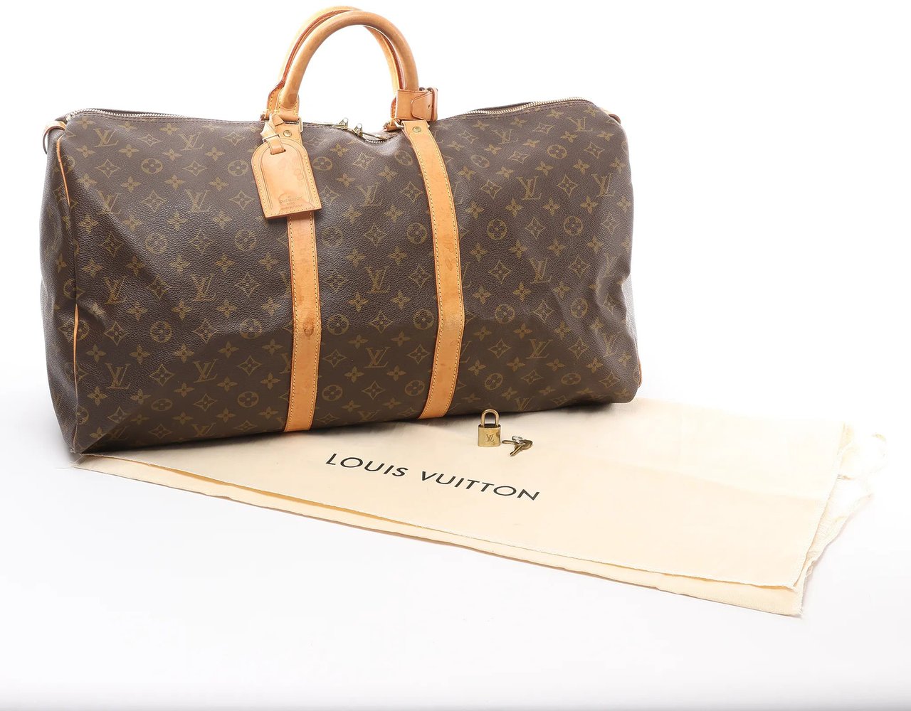 Louis Vuitton Louis Vuitton Keepall 55 Monogram Canvas Travel Bag in Brown M41424 Bruin