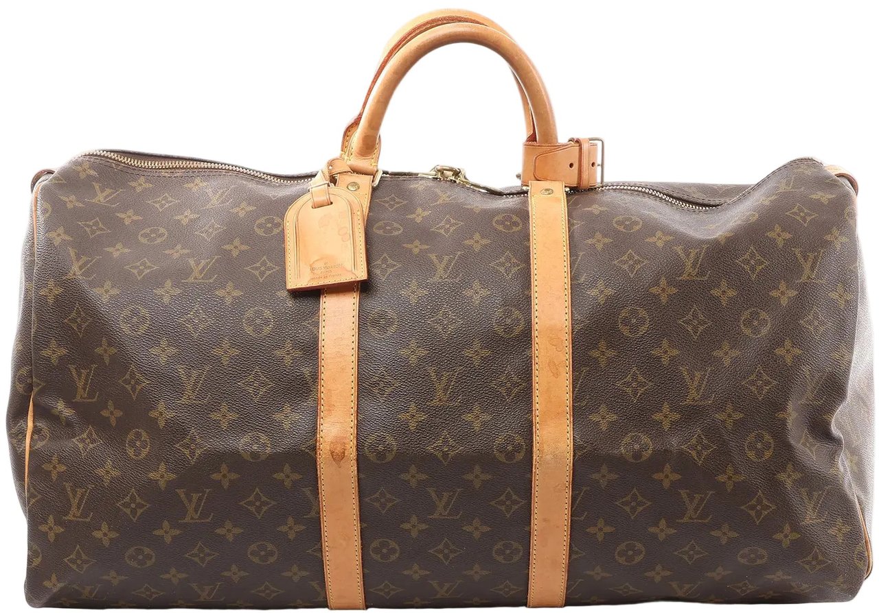 Louis Vuitton Louis Vuitton Keepall 55 Monogram Canvas Travel Bag in Brown M41424 Bruin