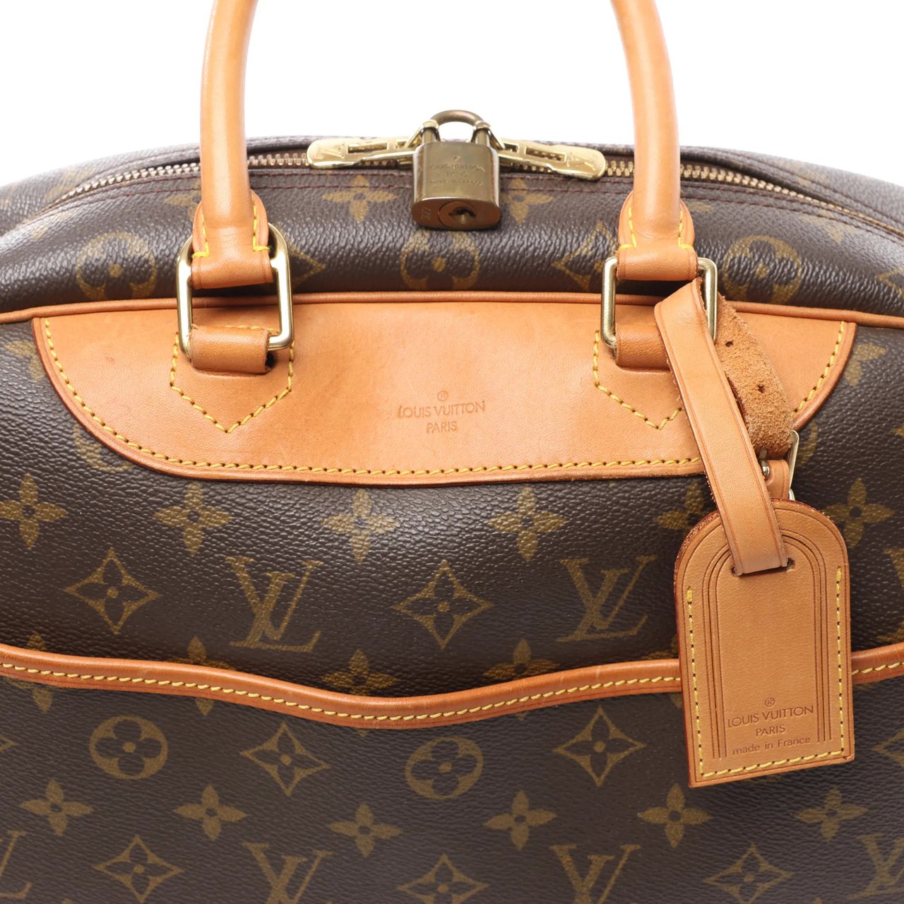 Louis Vuitton Louis Vuitton Deauville Monogram Canvas Handbag in Brown M47270 Bruin