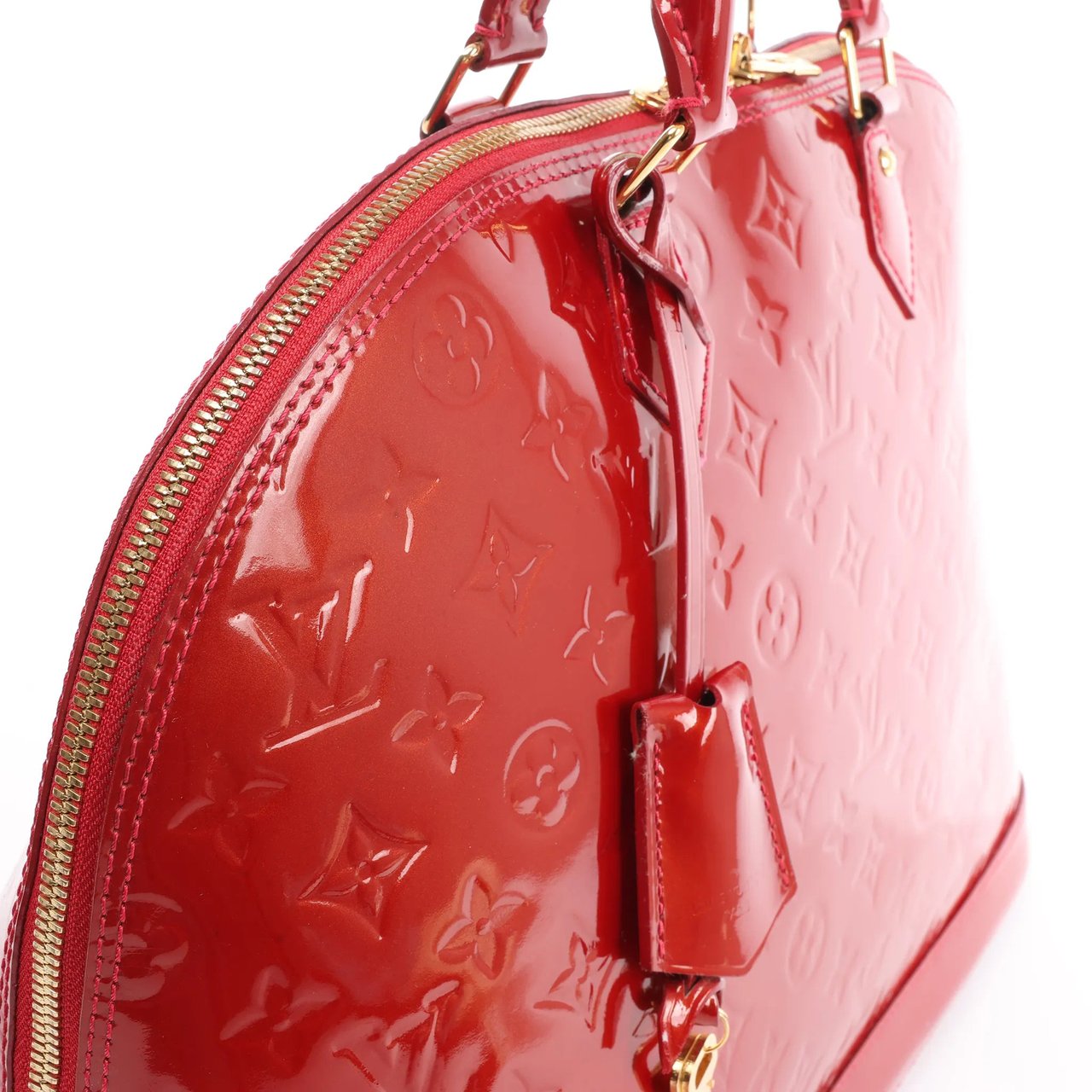 Louis Vuitton Louis Vuitton Alma GM Vernis Leather Handbag in Red M93596 Divers