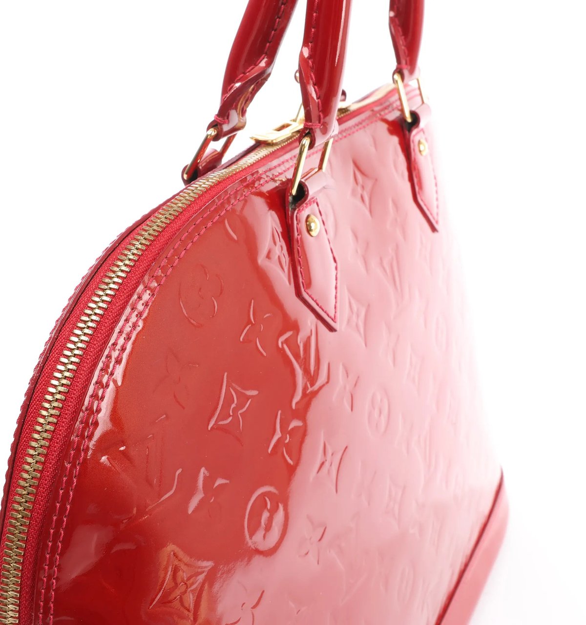 Louis Vuitton Louis Vuitton Alma GM Vernis Leather Handbag in Red M93596 Divers