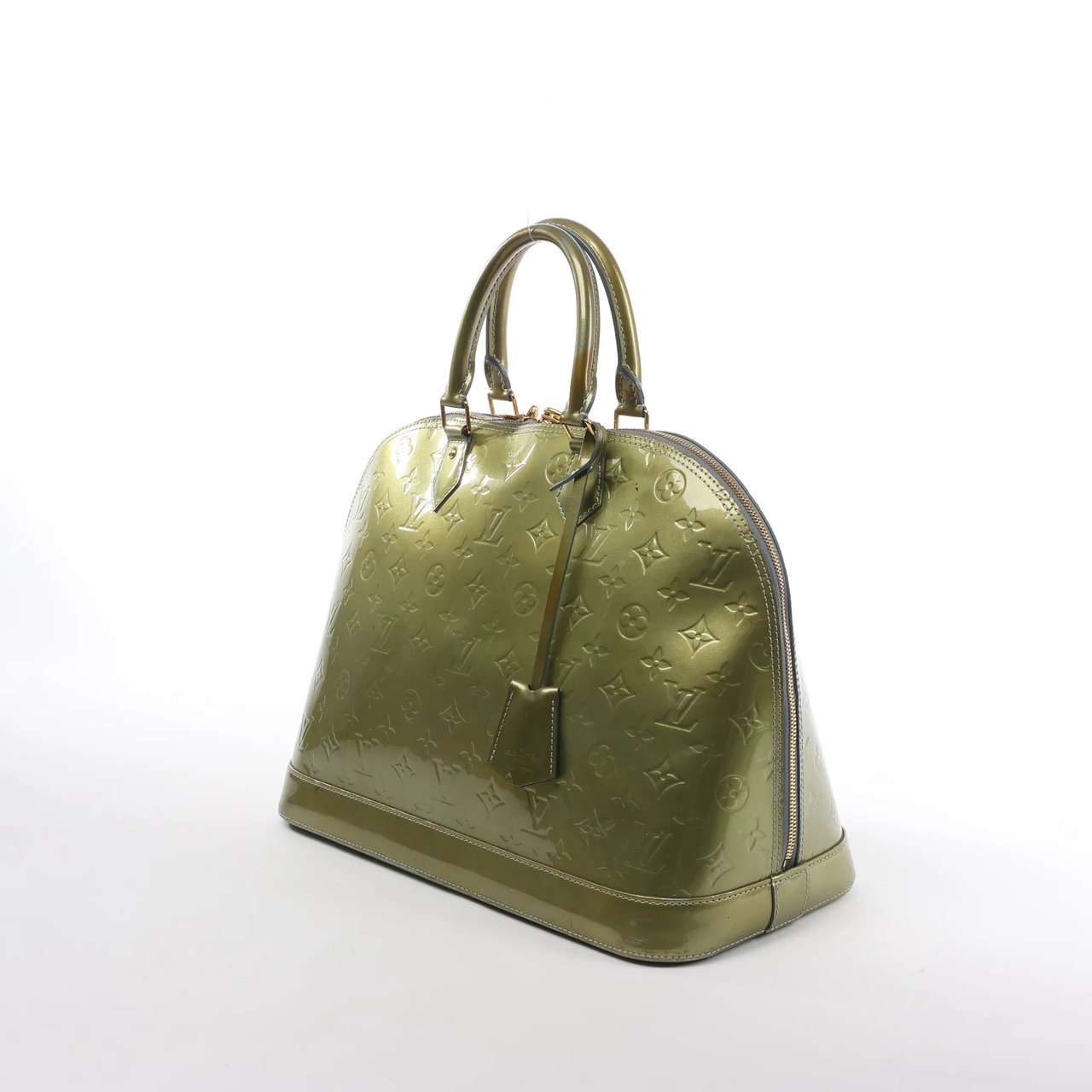 Louis Vuitton Louis Vuitton Alma GM Vernis Leather Handbag in Green M91558 Divers