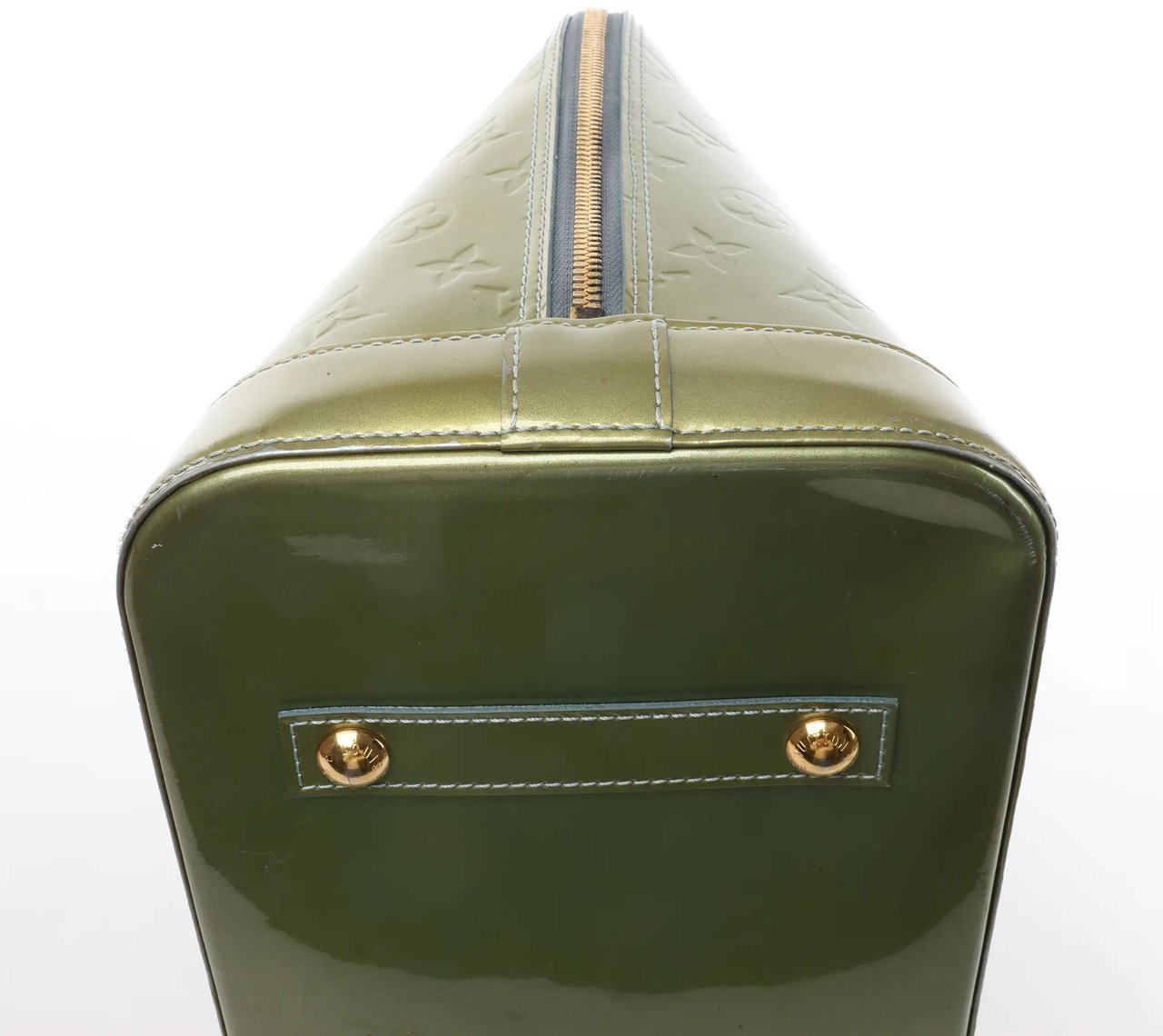 Louis Vuitton Louis Vuitton Alma GM Vernis Leather Handbag in Green M91558 Divers