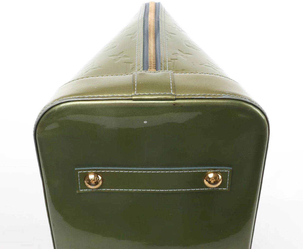 Louis Vuitton Louis Vuitton Alma GM Vernis Leather Handbag in Green M91558 Divers