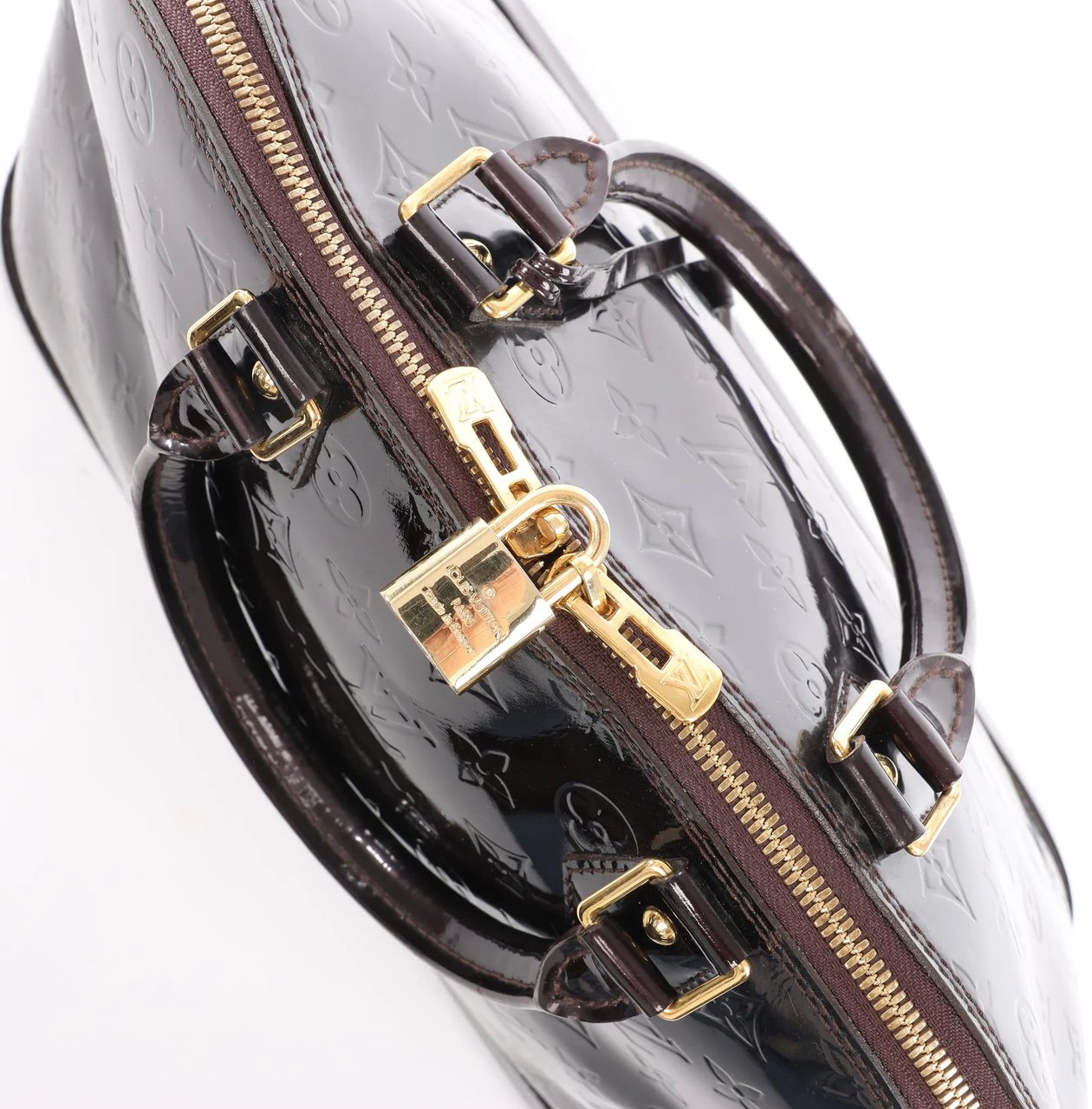 Louis Vuitton Louis Vuitton Alma GM Vernis Leather Handbag in Burgundy M93595 Divers