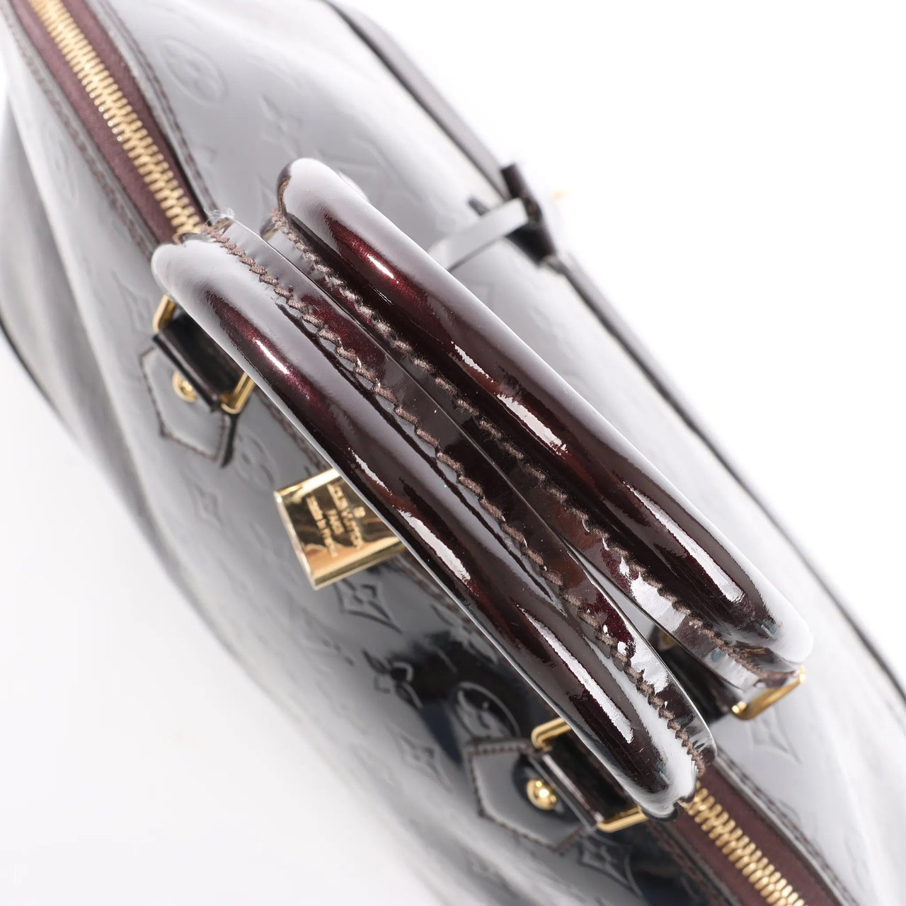 Louis Vuitton Louis Vuitton Alma GM Vernis Leather Handbag in Burgundy M93595 Divers