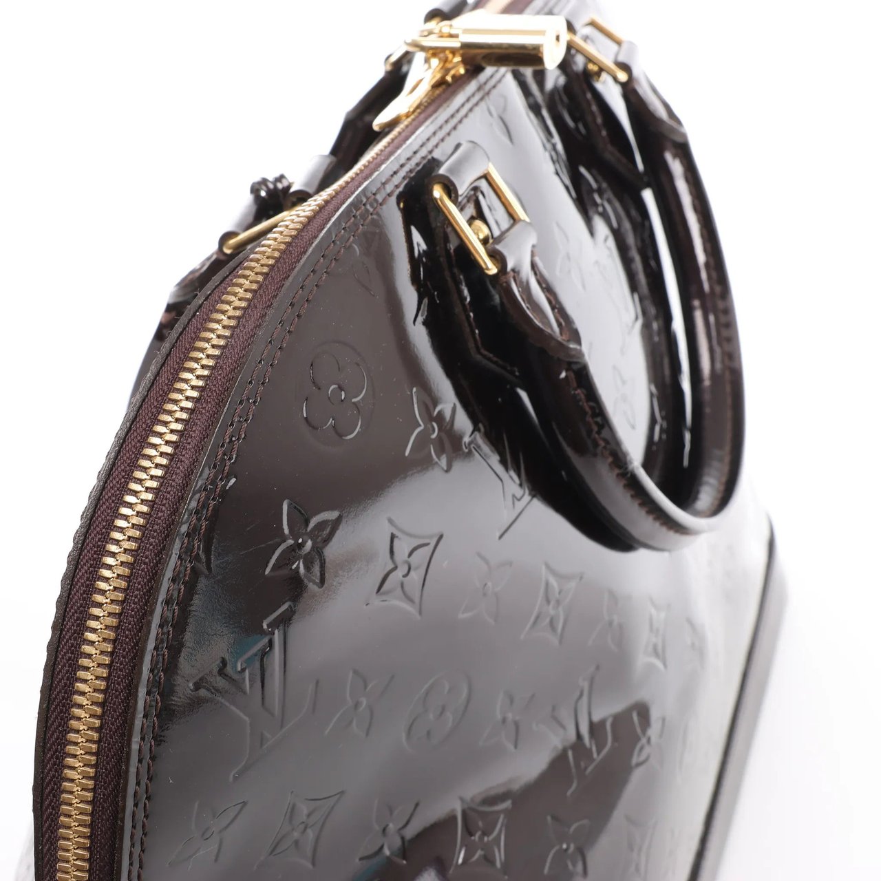 Louis Vuitton Louis Vuitton Alma GM Vernis Leather Handbag in Burgundy M93595 Divers