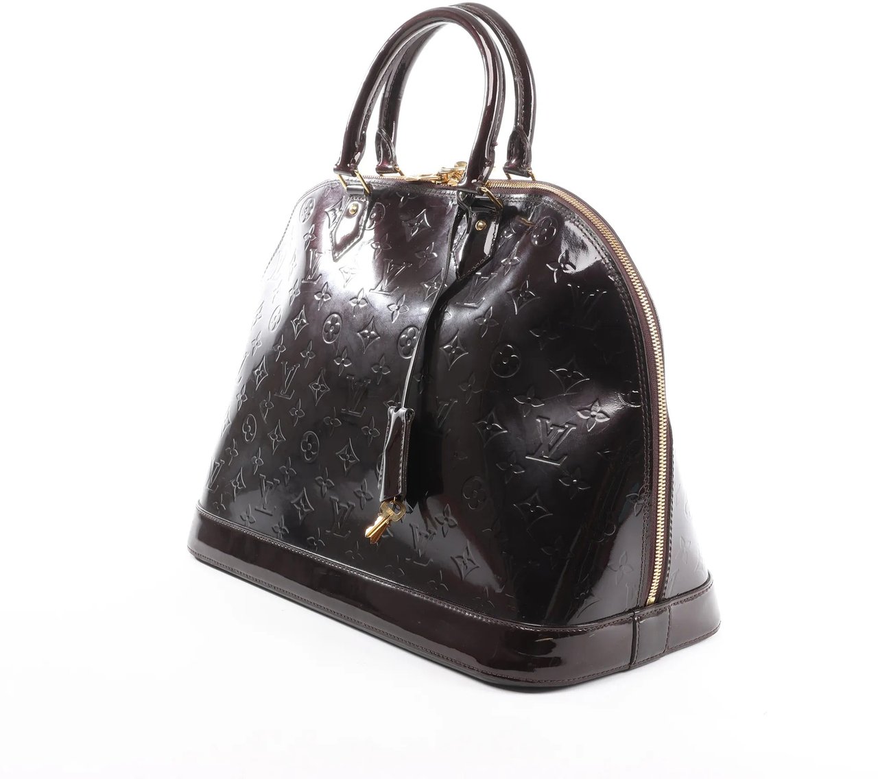 Louis Vuitton Louis Vuitton Alma GM Vernis Leather Handbag in Burgundy M93595 Divers