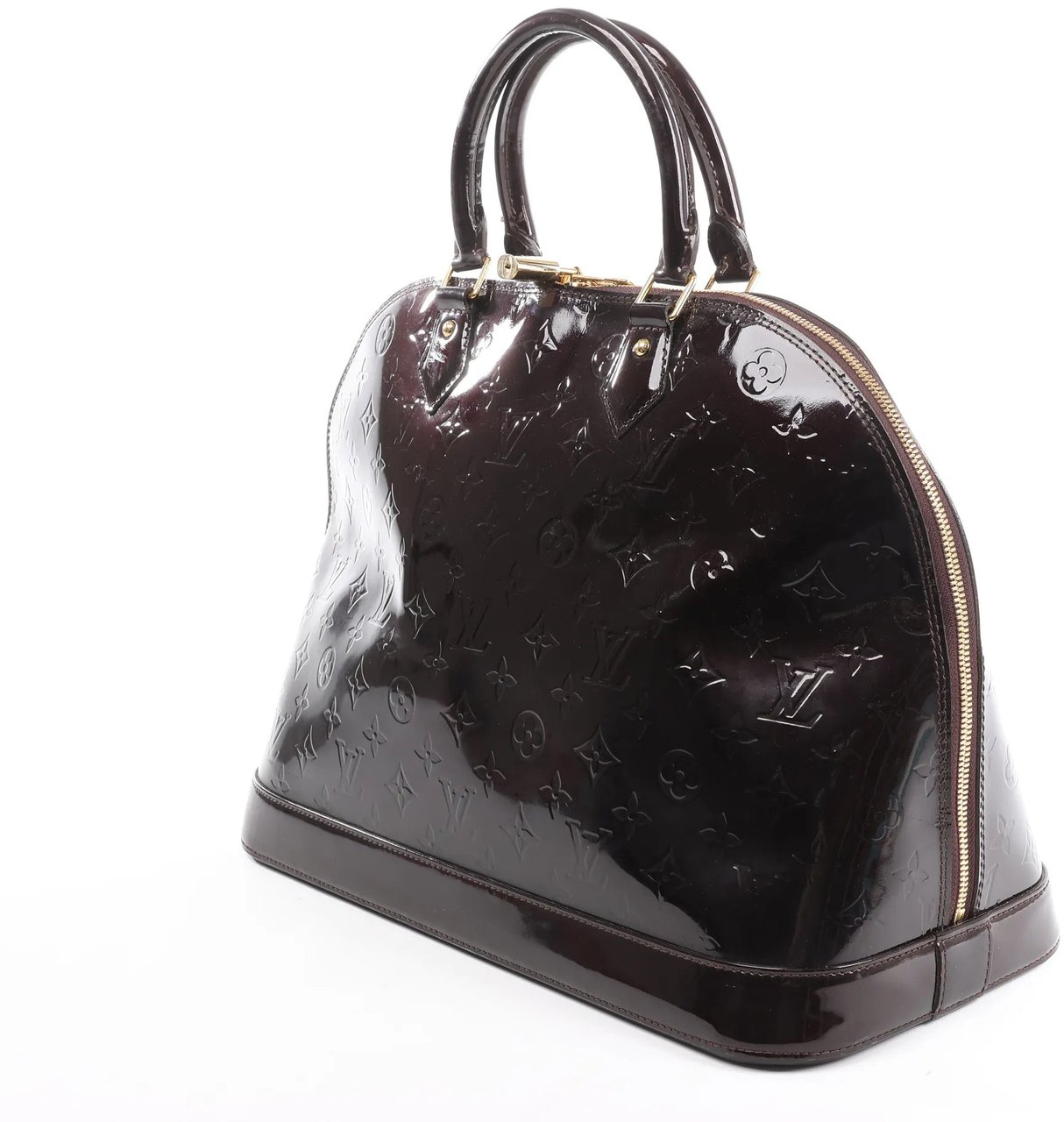 Louis Vuitton Louis Vuitton Alma GM Vernis Leather Handbag in Burgundy M93595 Divers