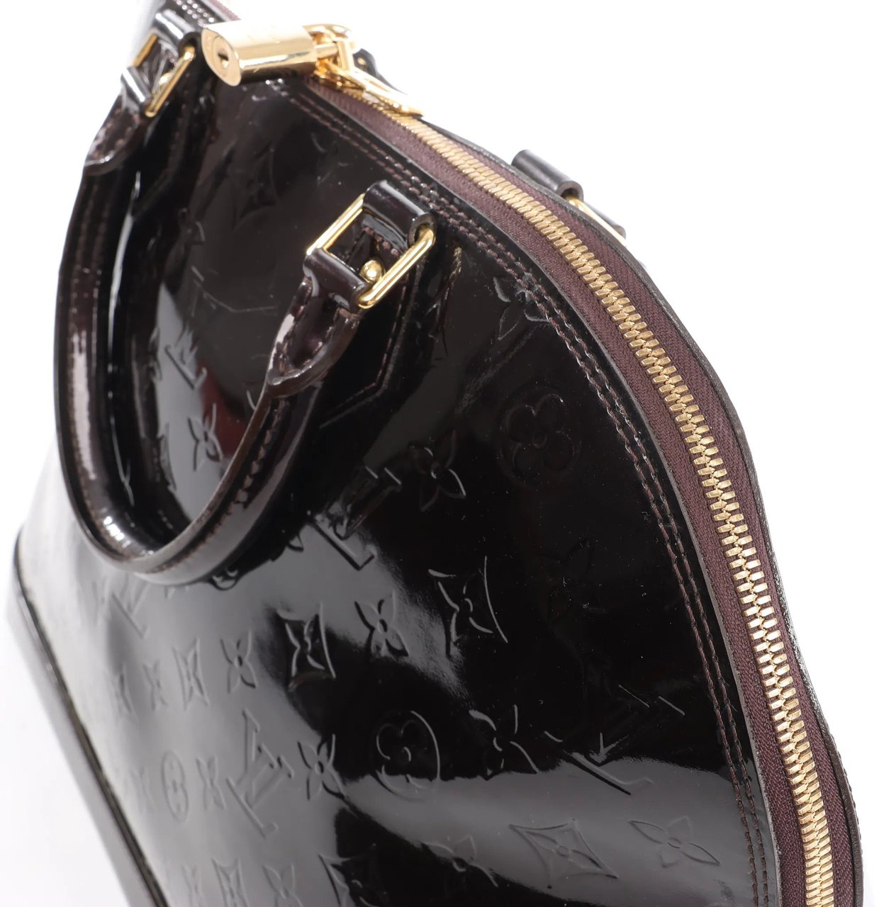 Louis Vuitton Louis Vuitton Alma GM Vernis Leather Handbag in Burgundy M93595 Divers