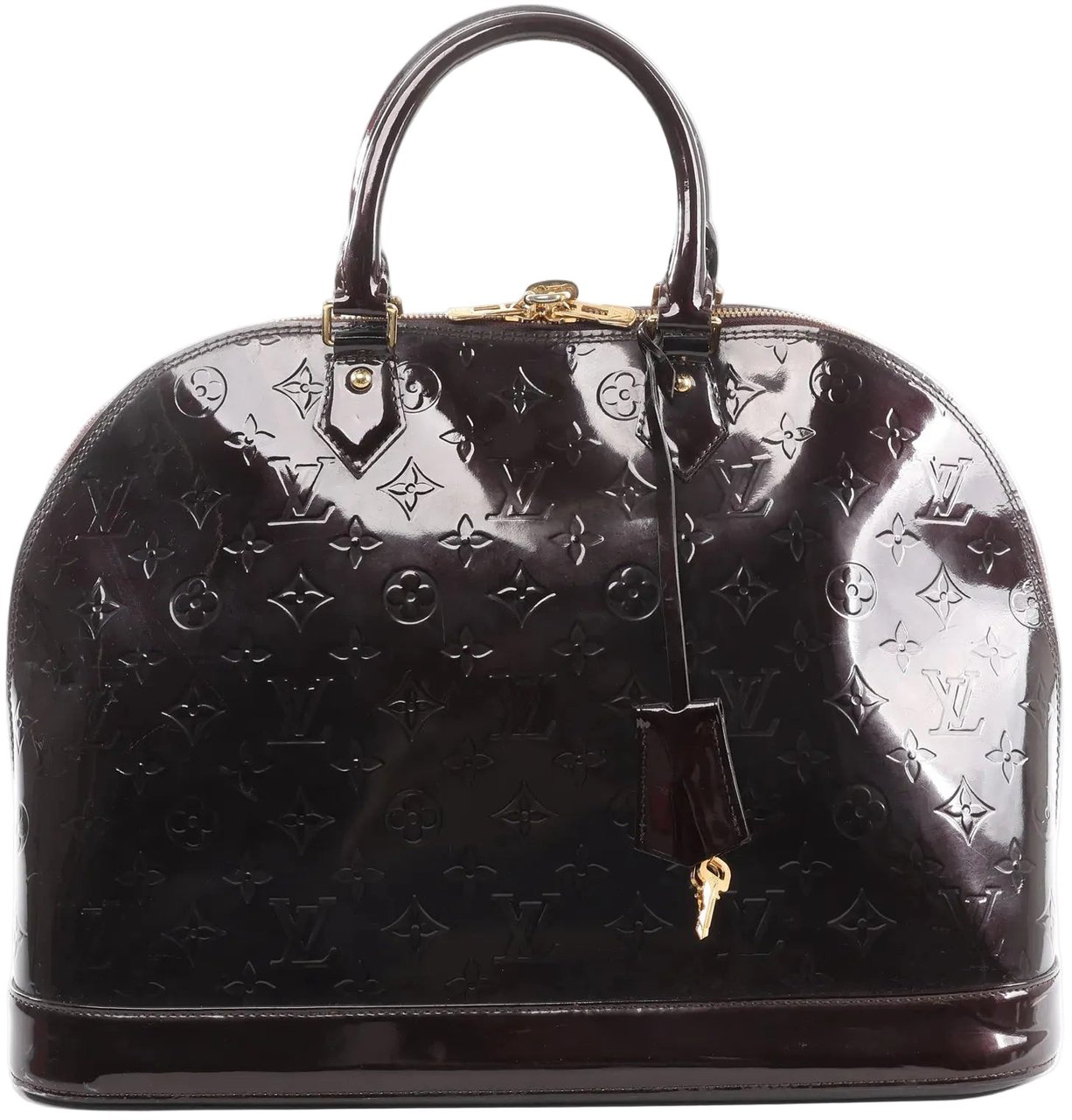 Louis Vuitton Louis Vuitton Alma GM Vernis Leather Handbag in Burgundy M93595 Divers