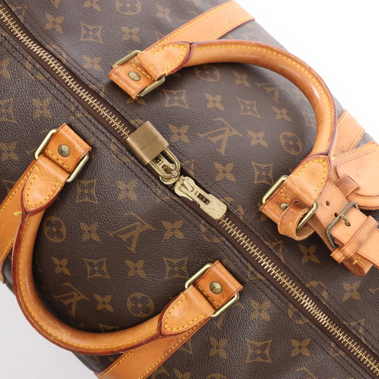 Louis Vuitton Louis Vuitton Keepall 55 Monogram Canvas Travel Bag in Brown M41424 Bruin