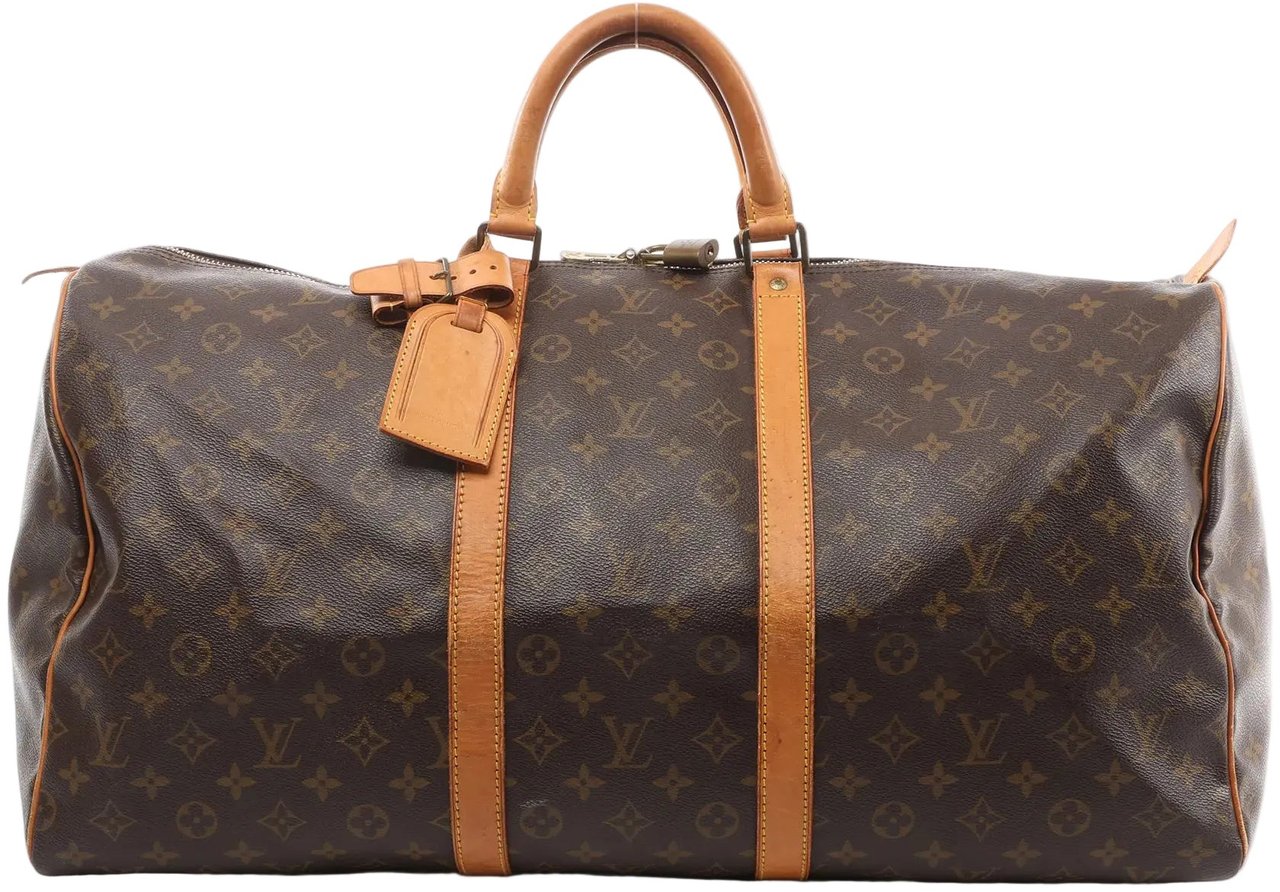 Louis Vuitton Louis Vuitton Keepall 55 Monogram Canvas Travel Bag in Brown M41424 Bruin