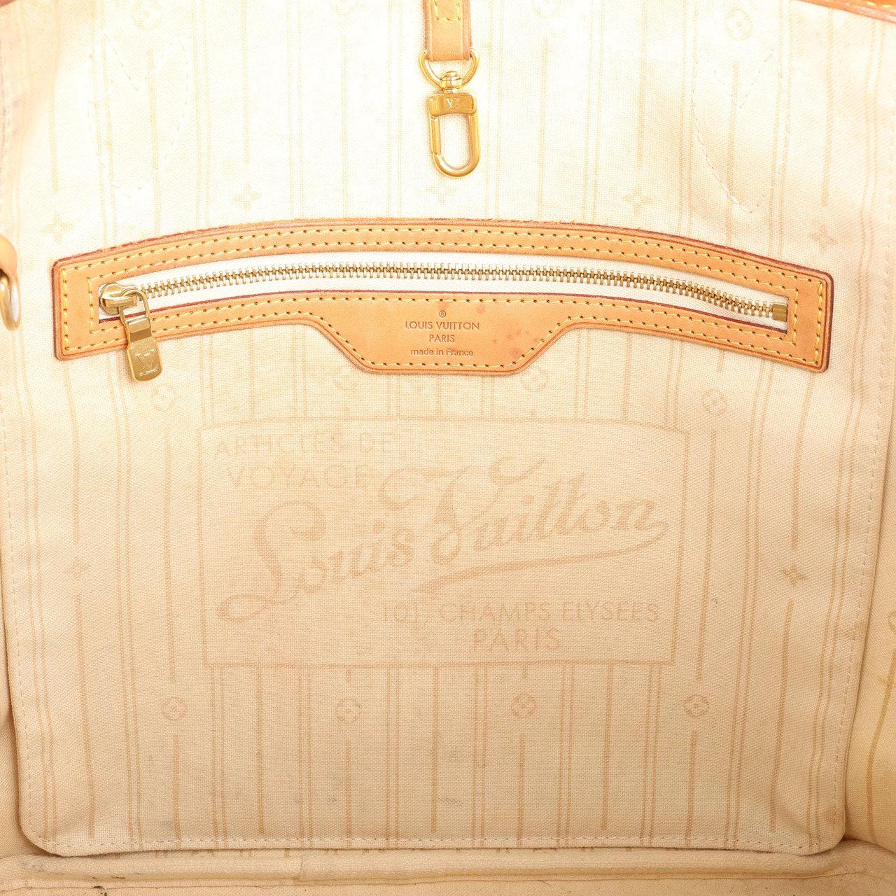 Louis Vuitton Louis Vuitton Neverfull MM Damier Azur Shoulder Bag in Beige N51107 Beige