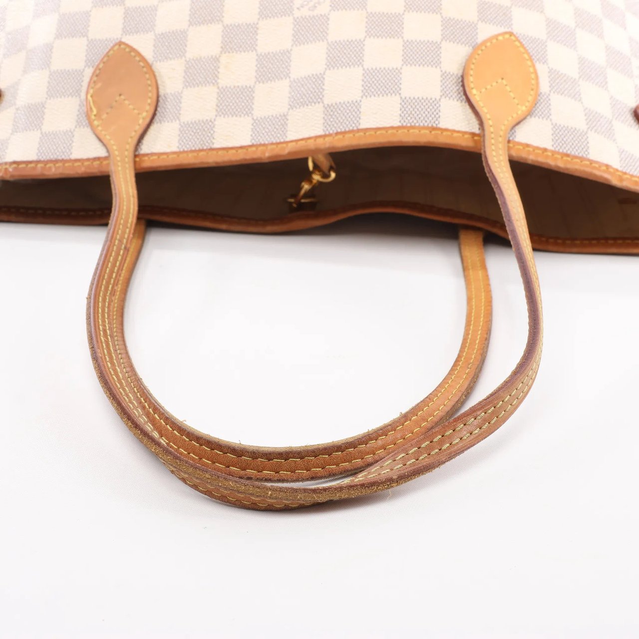 Louis Vuitton Louis Vuitton Neverfull MM Damier Azur Shoulder Bag in Beige N51107 Beige