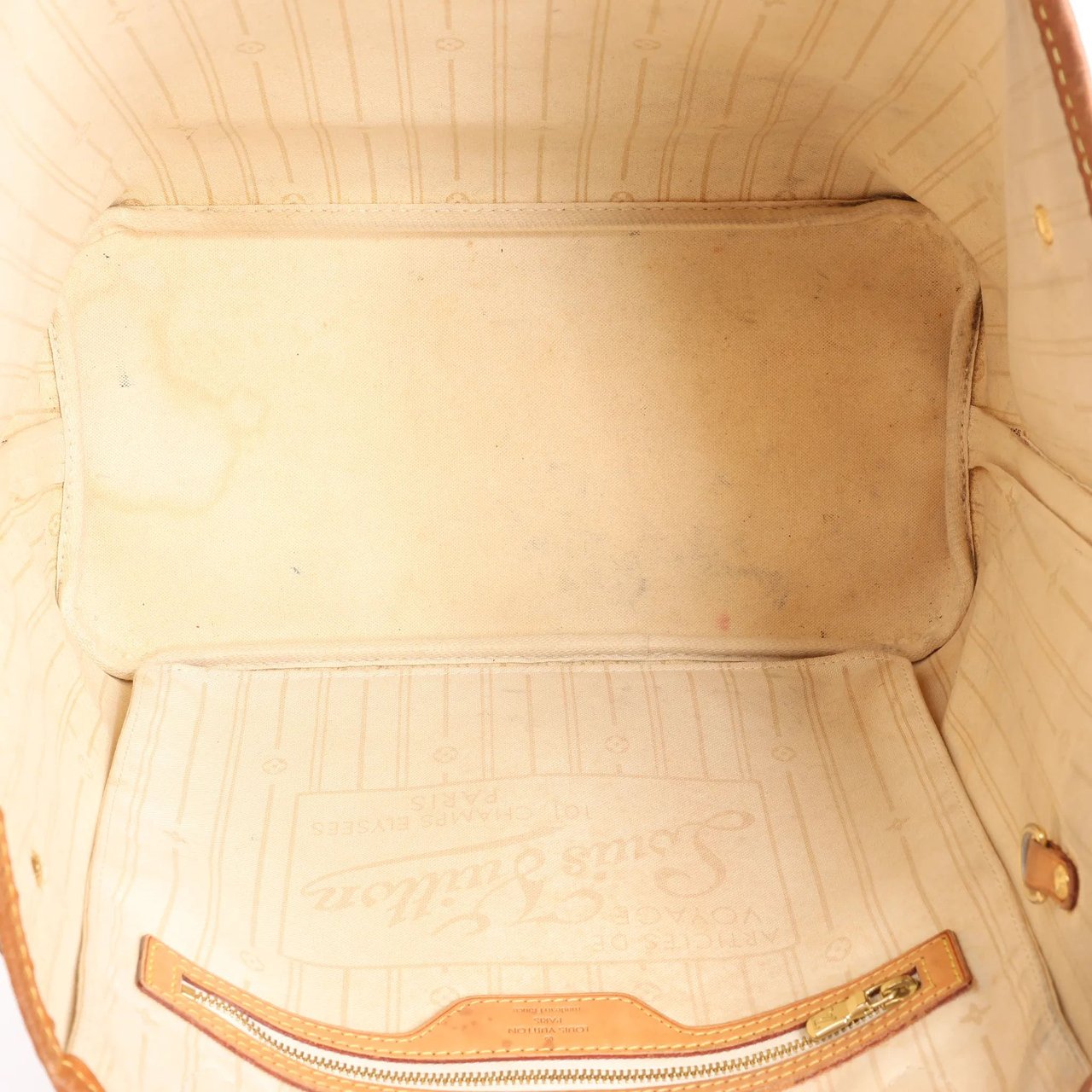 Louis Vuitton Louis Vuitton Neverfull MM Damier Azur Shoulder Bag in Beige N51107 Beige