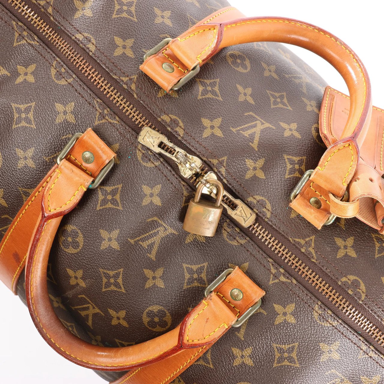 Louis Vuitton Louis Vuitton Keepall 55 Monogram Canvas Travel Bag in Brown M41424 Bruin