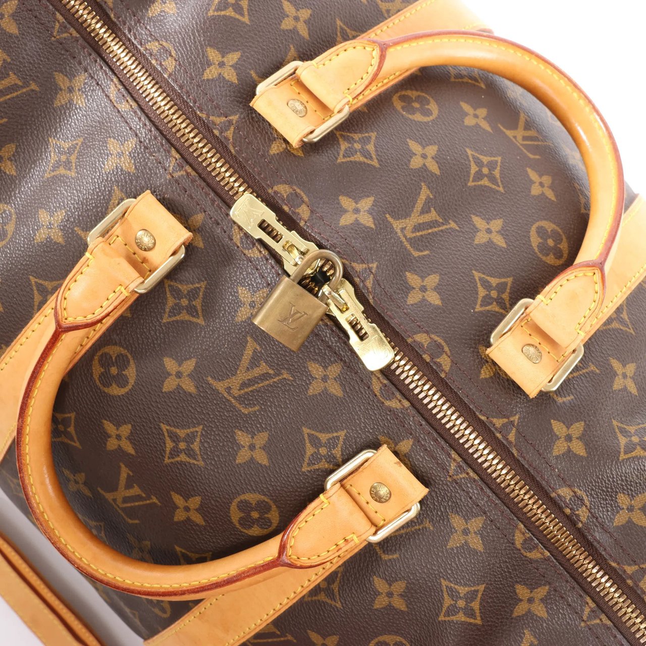 Louis Vuitton Louis Vuitton Keepall Bandoulière 55 Monogram Canvas Travel Bag in Brown M41414 Bruin