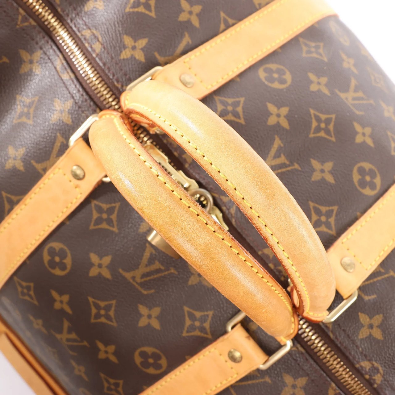 Louis Vuitton Louis Vuitton Keepall Bandoulière 55 Monogram Canvas Travel Bag in Brown M41414 Bruin