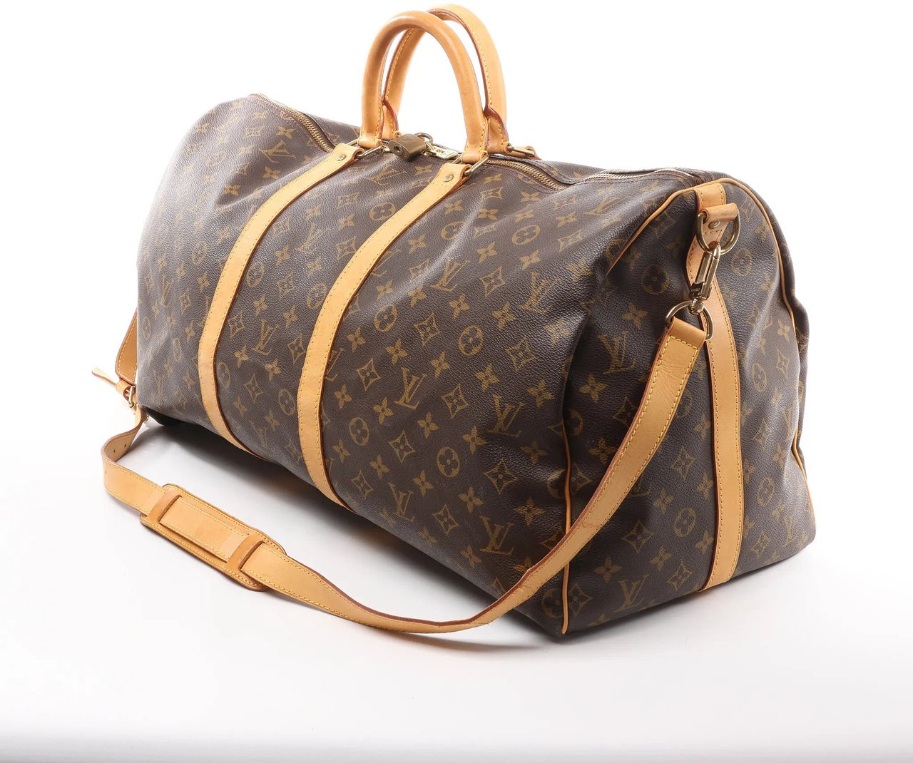 Louis Vuitton Louis Vuitton Keepall Bandoulière 55 Monogram Canvas Travel Bag in Brown M41414 Bruin