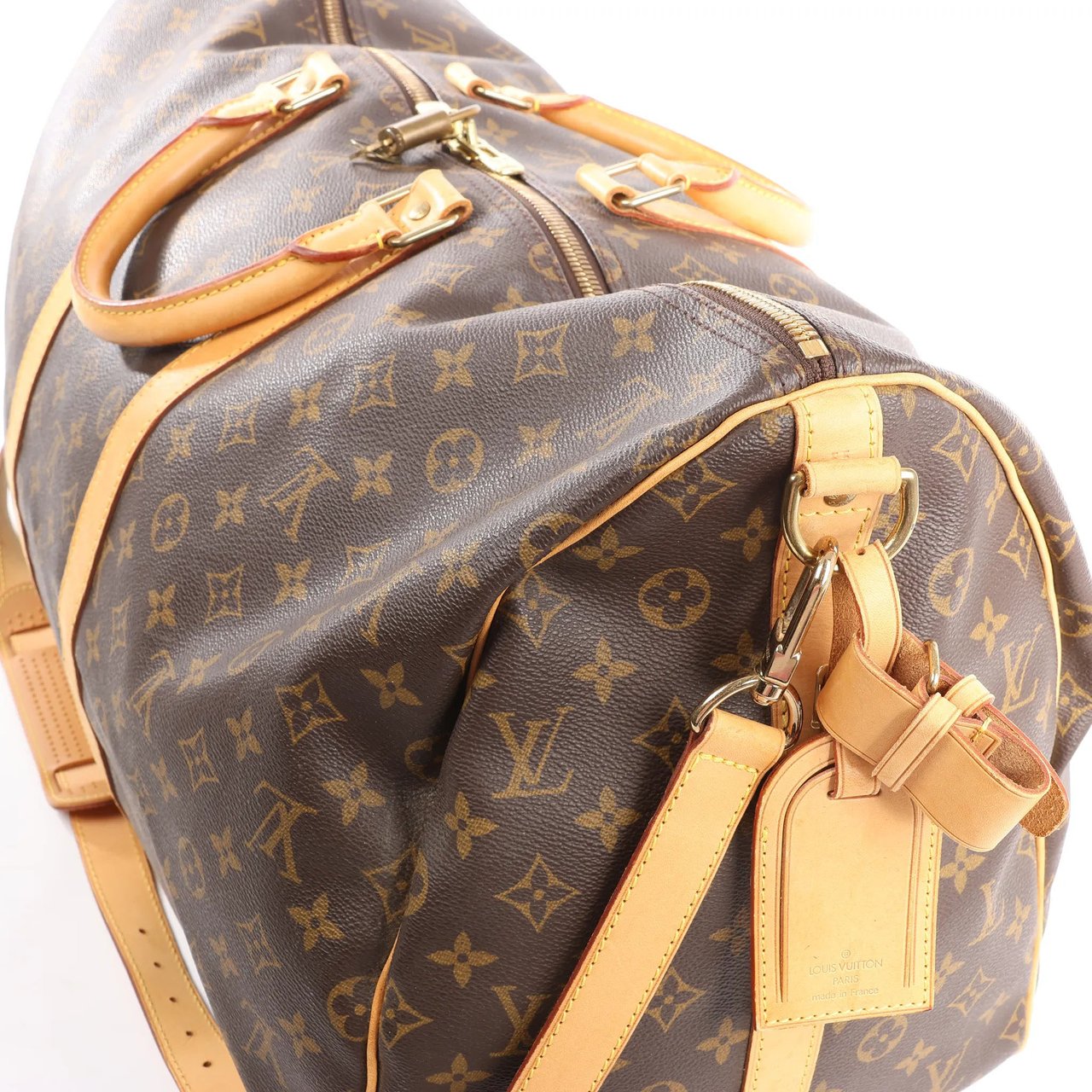 Louis Vuitton Louis Vuitton Keepall Bandoulière 55 Monogram Canvas Travel Bag in Brown M41414 Bruin