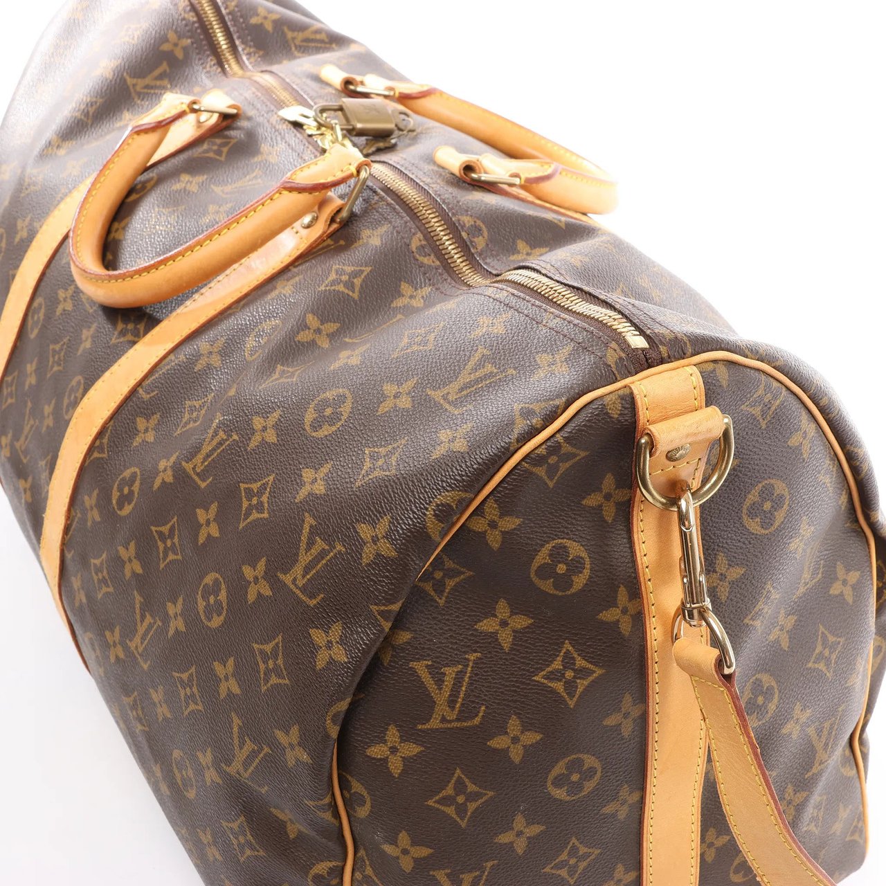 Louis Vuitton Louis Vuitton Keepall Bandoulière 55 Monogram Canvas Travel Bag in Brown M41414 Bruin