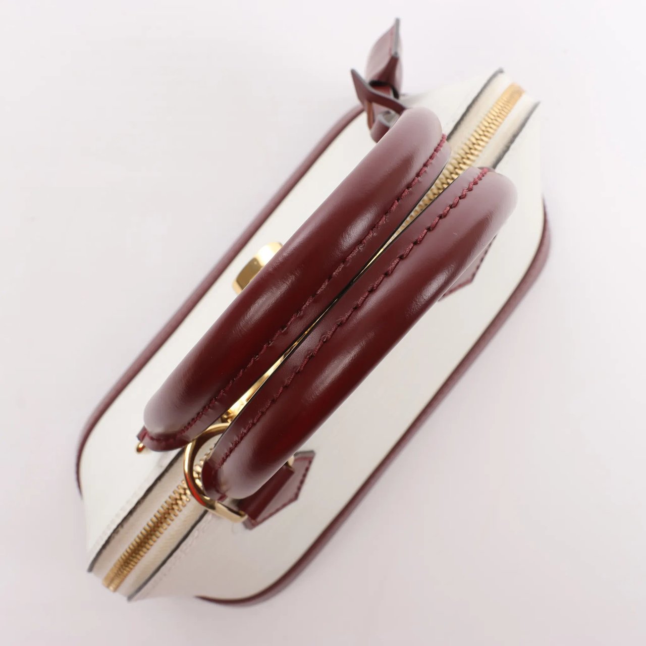 Louis Vuitton Louis Vuitton Alma BB Epi Leather 2Way Handbag in White x Burgundy M53589 Divers