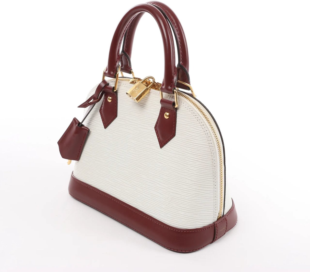 Louis Vuitton Louis Vuitton Alma BB Epi Leather 2Way Handbag in White x Burgundy M53589 Divers