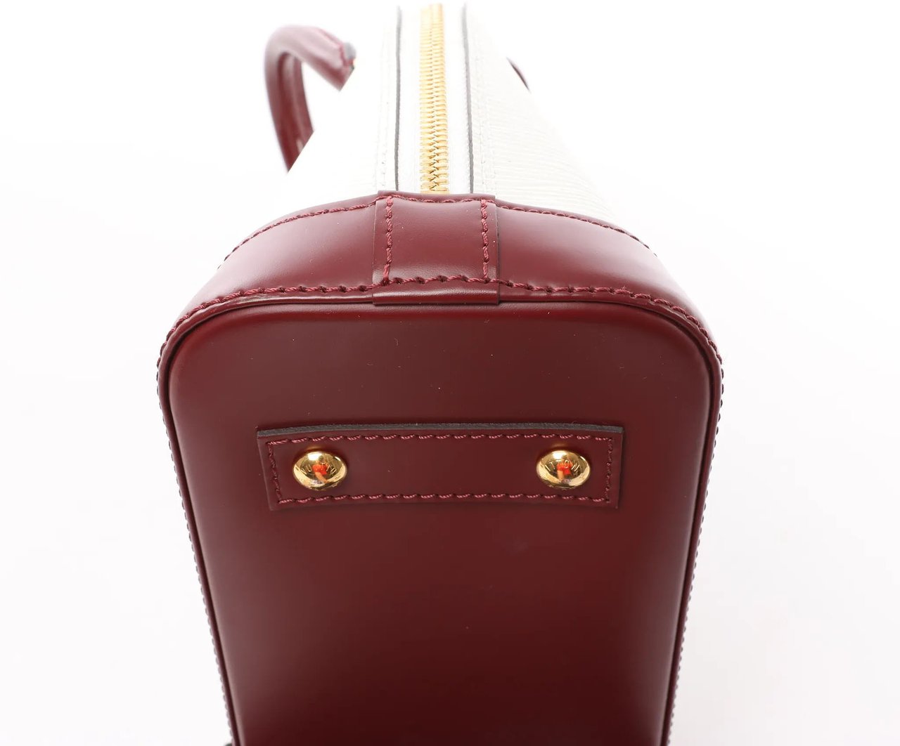 Louis Vuitton Louis Vuitton Alma BB Epi Leather 2Way Handbag in White x Burgundy M53589 Divers