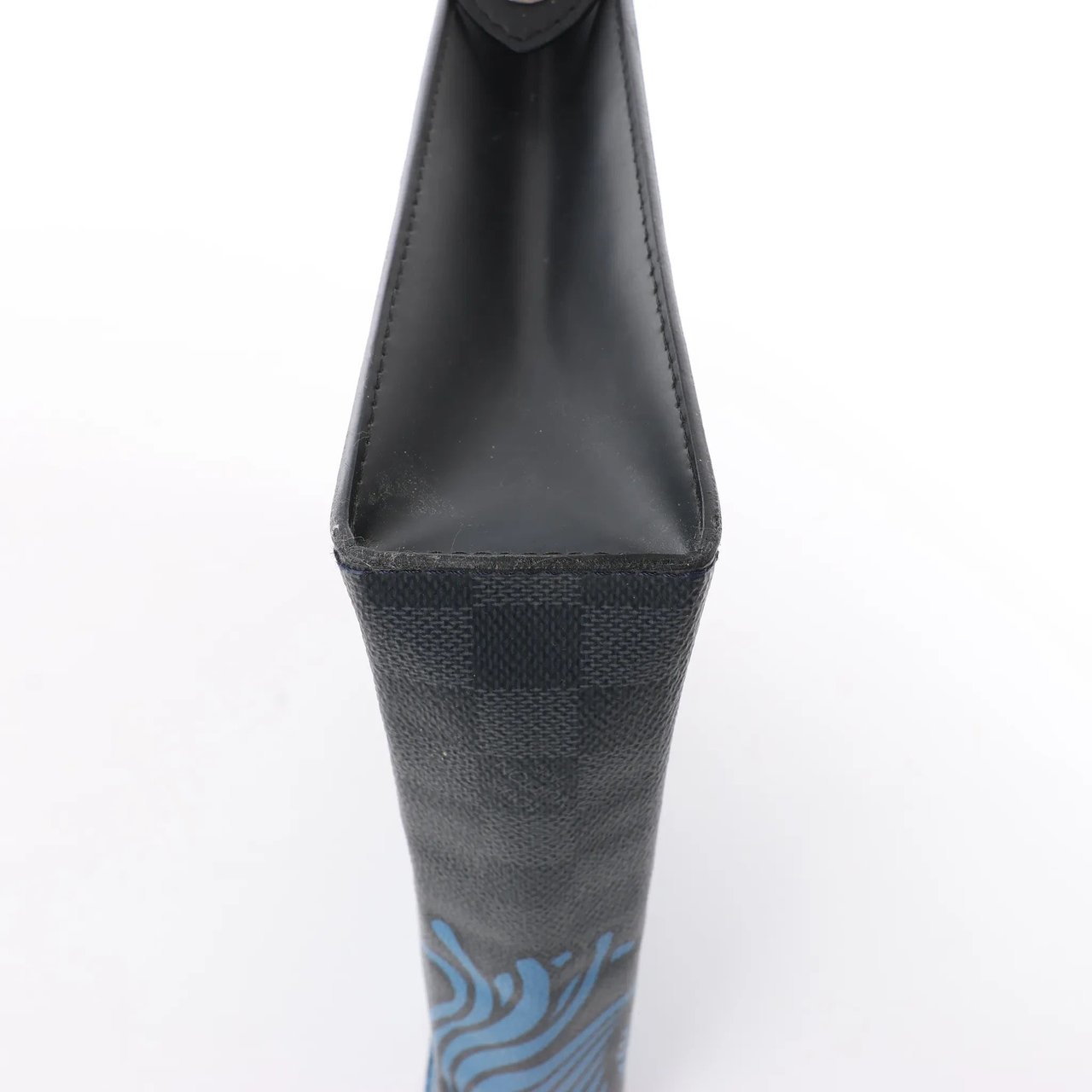 Louis Vuitton Louis Vuitton Pochette Voyage Damier Graphite Clutch in Black x Blue N62260 Blauw