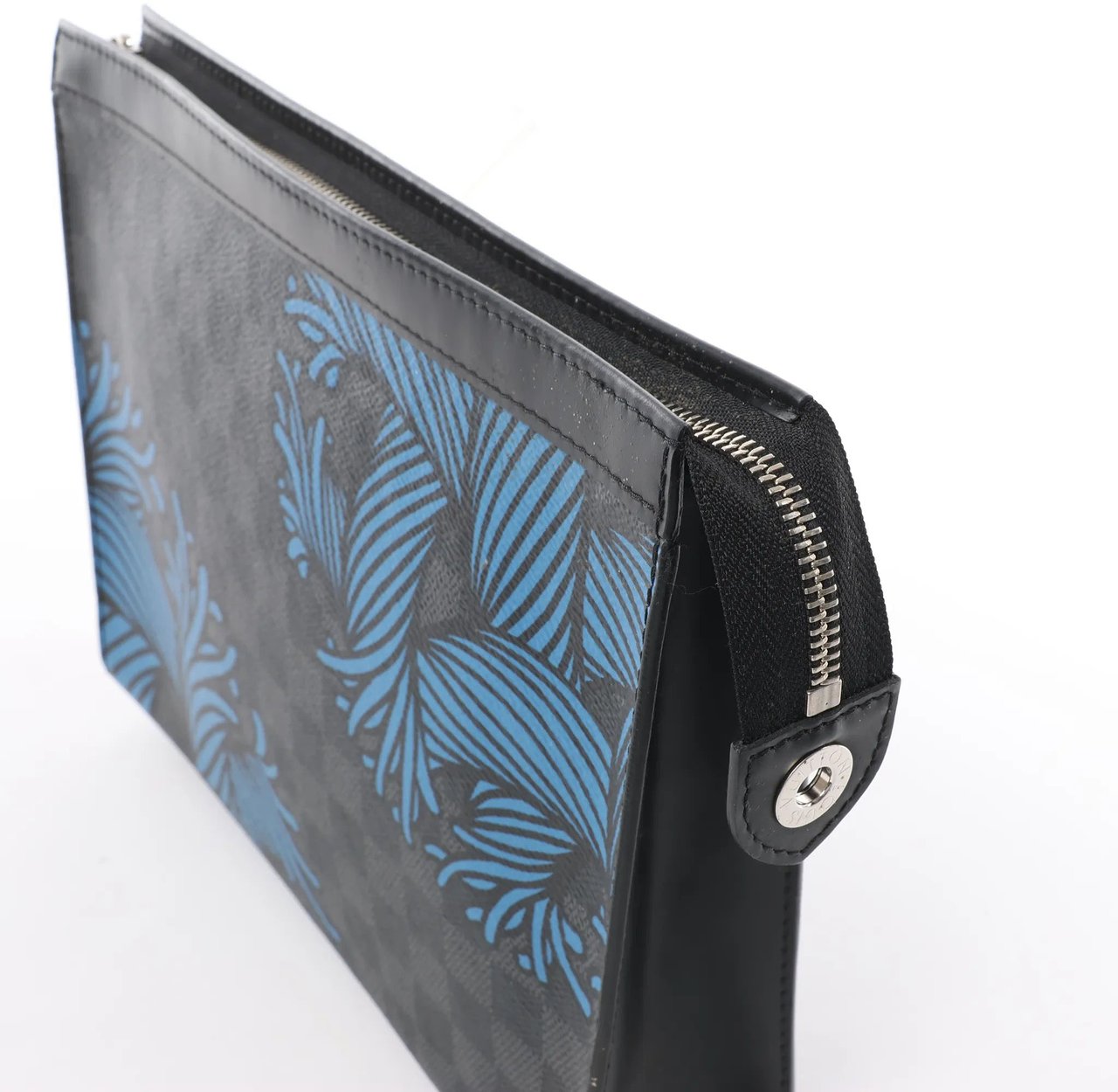 Louis Vuitton Louis Vuitton Pochette Voyage Damier Graphite Clutch in Black x Blue N62260 Blauw