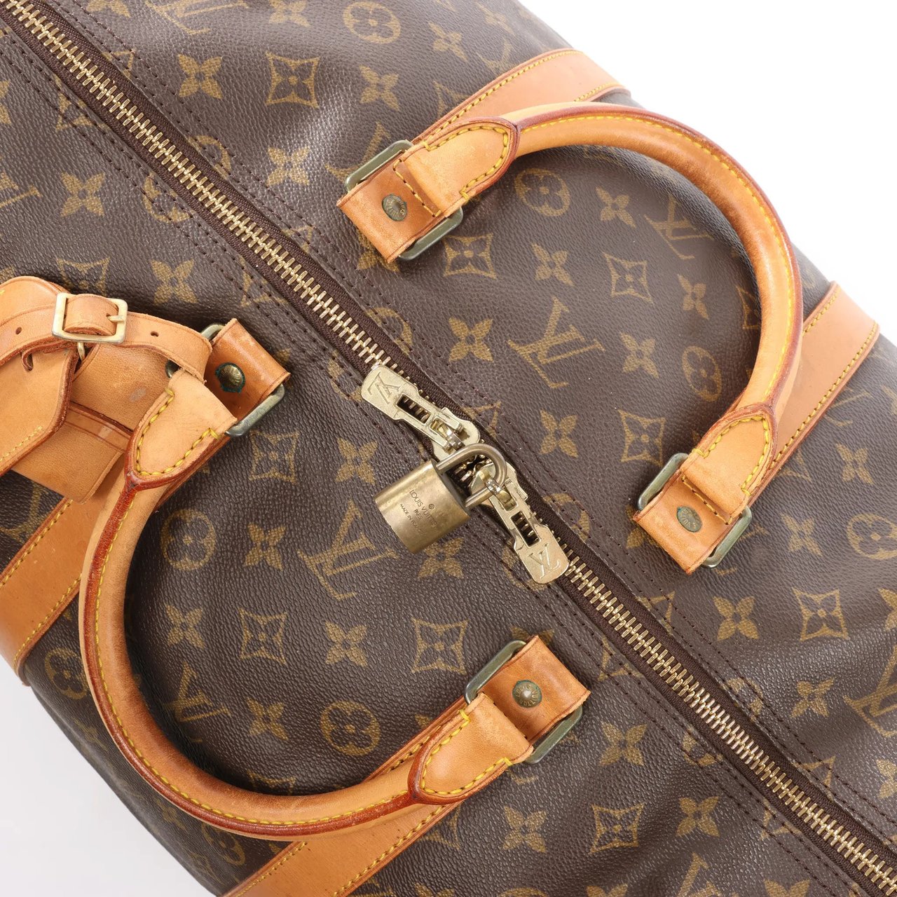 Louis Vuitton Louis Vuitton Keepall Bandoulière 55 Monogram Canvas Travel Bag in Brown M41414 Bruin
