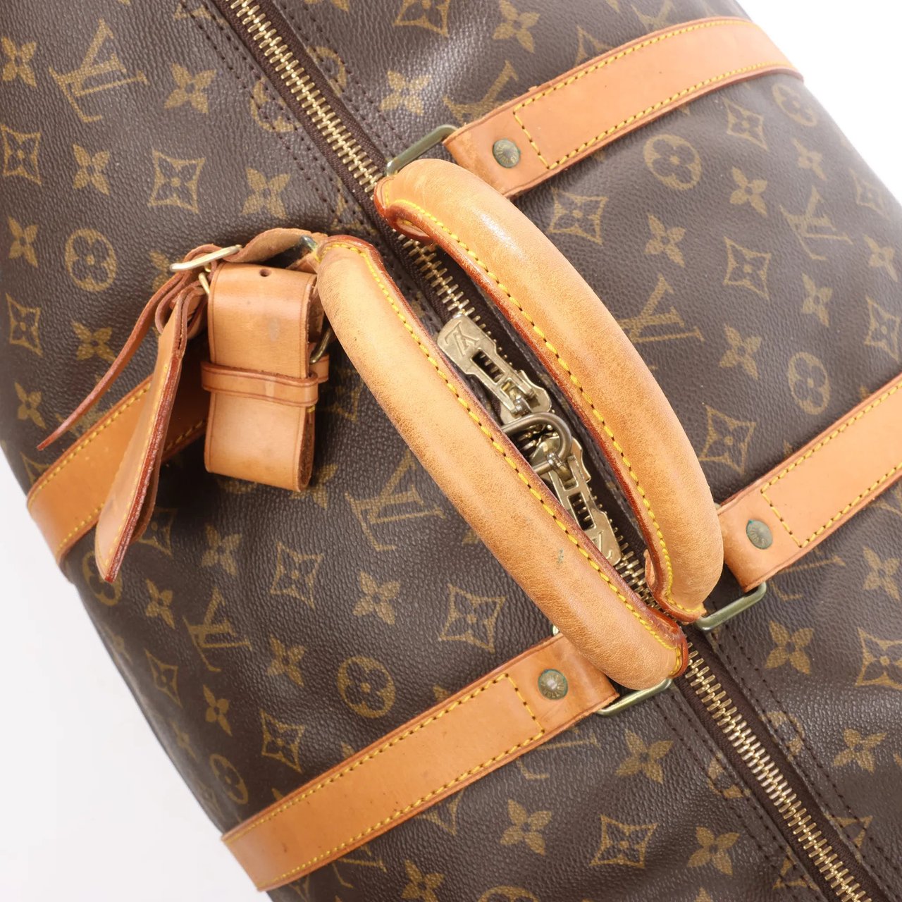 Louis Vuitton Louis Vuitton Keepall Bandoulière 55 Monogram Canvas Travel Bag in Brown M41414 Bruin