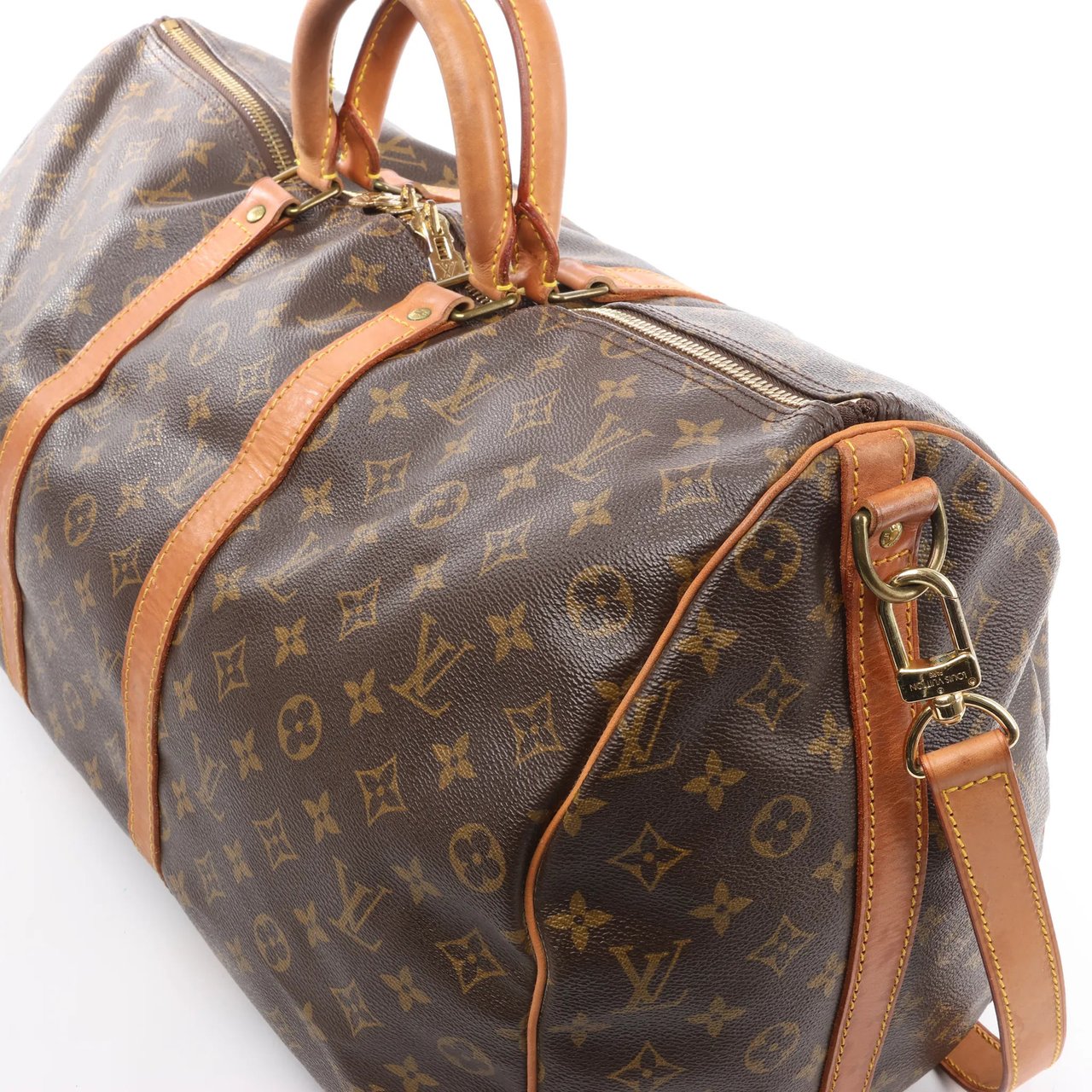 Louis Vuitton Louis Vuitton Keepall Bandoulière 50 Monogram Canvas Travel Bag in Brown M41416 Bruin